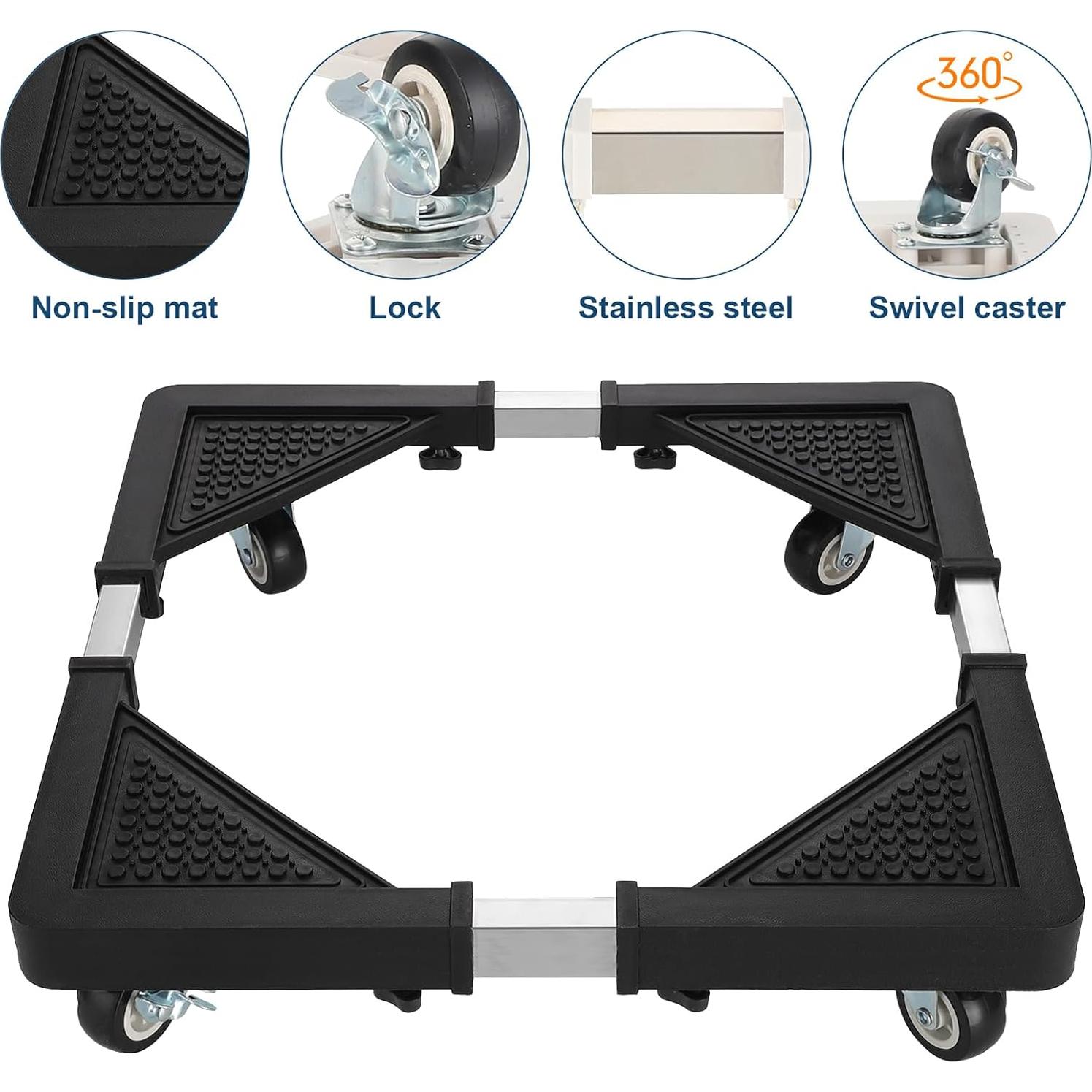 Soporte Móvil HQO LOVL para Mini Nevera y Lavadora Ajustable 44.9-65 cm