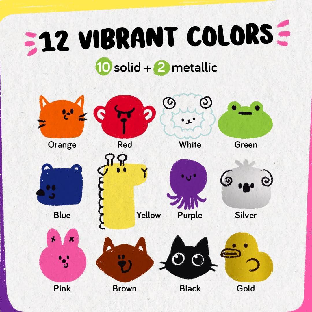 Set de 12 Palos de Pintura Tempera Funcils - No Tóxicos