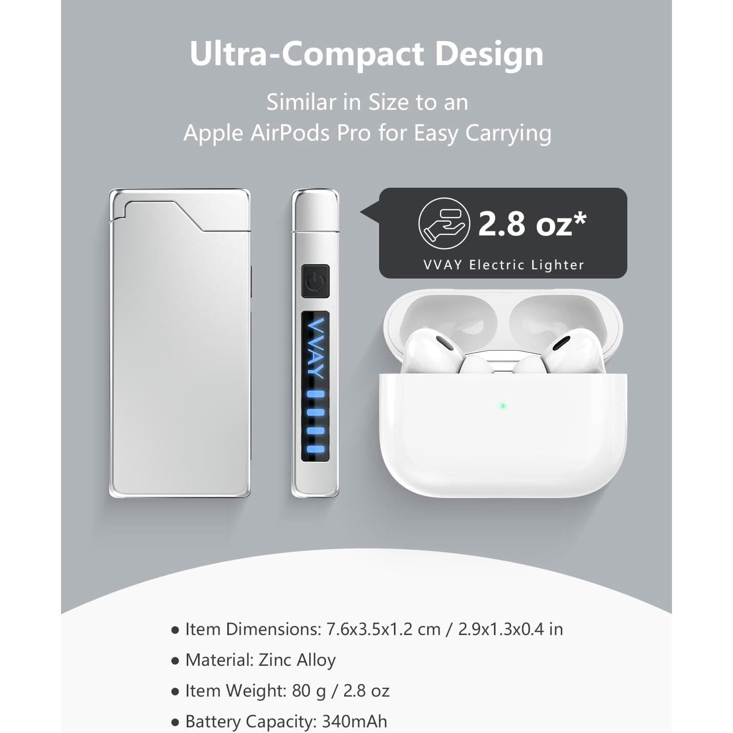 Encendedor Eléctrico VVAY Recargable USB C a Prueba de Viento
