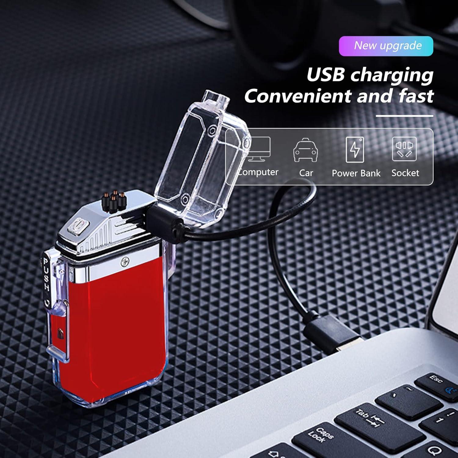 Encendedor Eléctrico SKRFIRE Recargable USB Doble Arco IP56