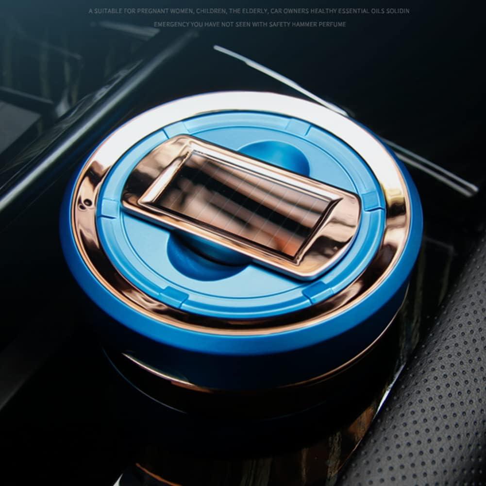 Cenicero de coche Zacxoxsr cerámica azul con encendedor solar