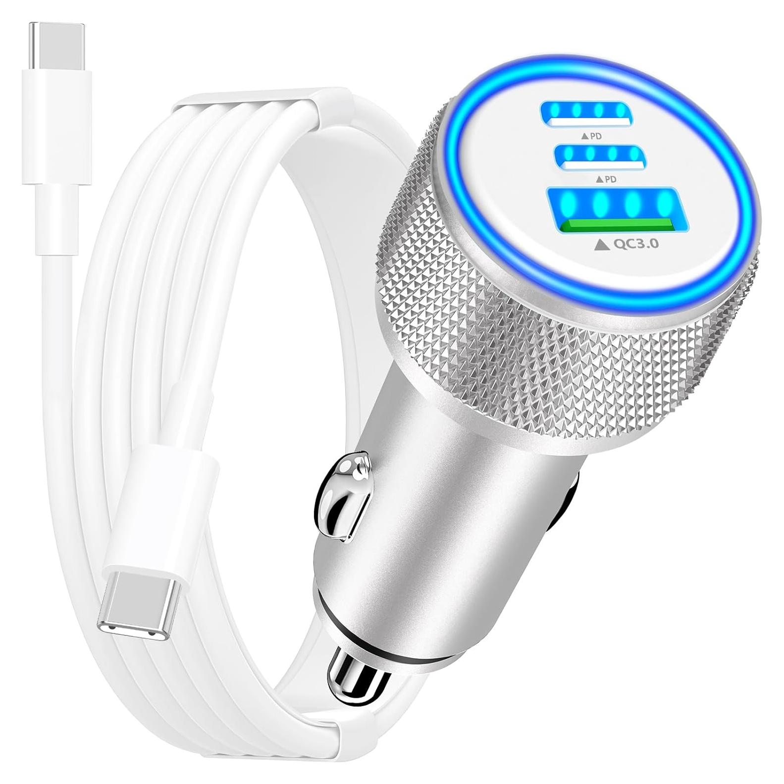 Cargador Rápido para Auto Rombica 67W 3 Puertos USB-C y USB-A