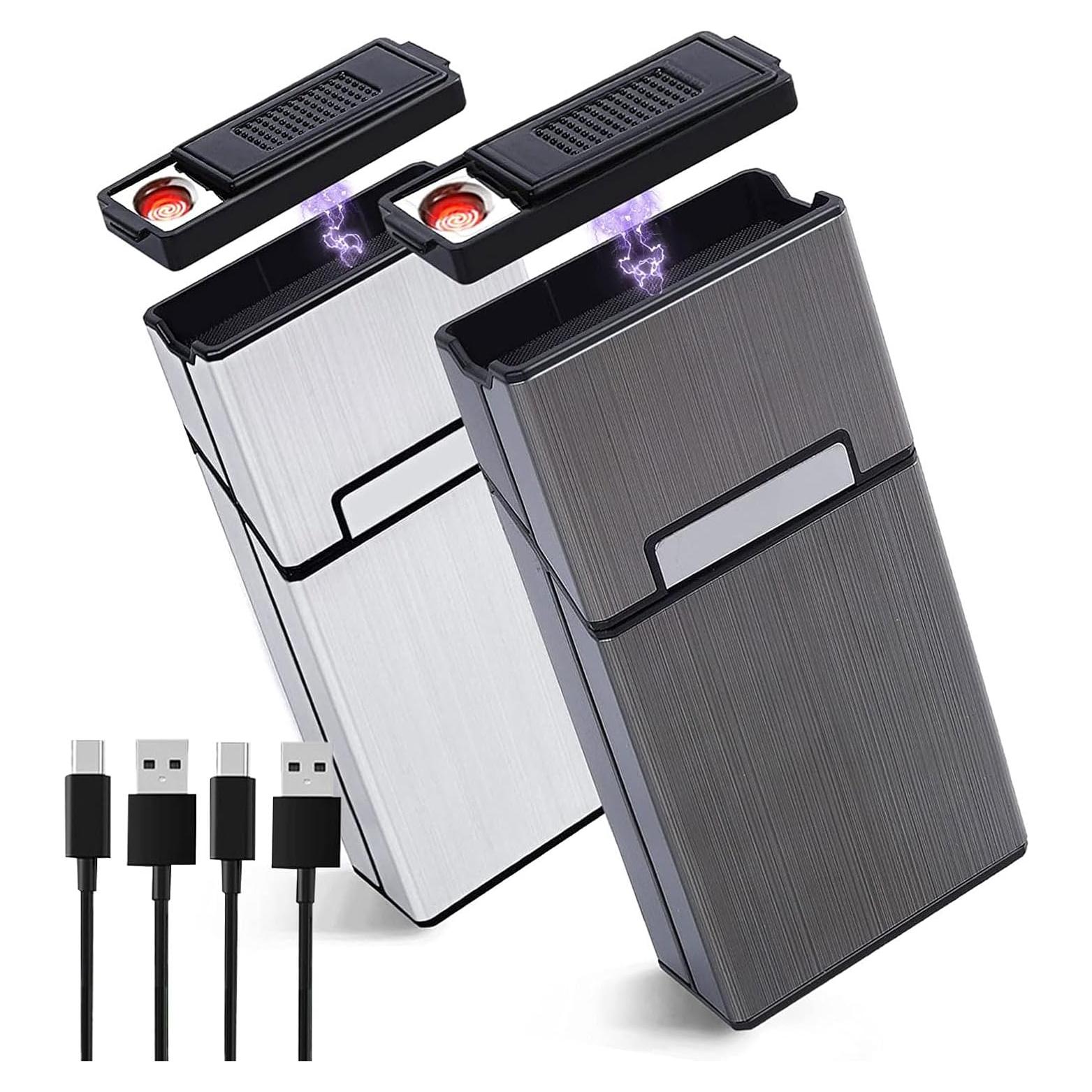 Estuche para Cigarrillos YiokJiar con Encendedor Eléctrico 100mm