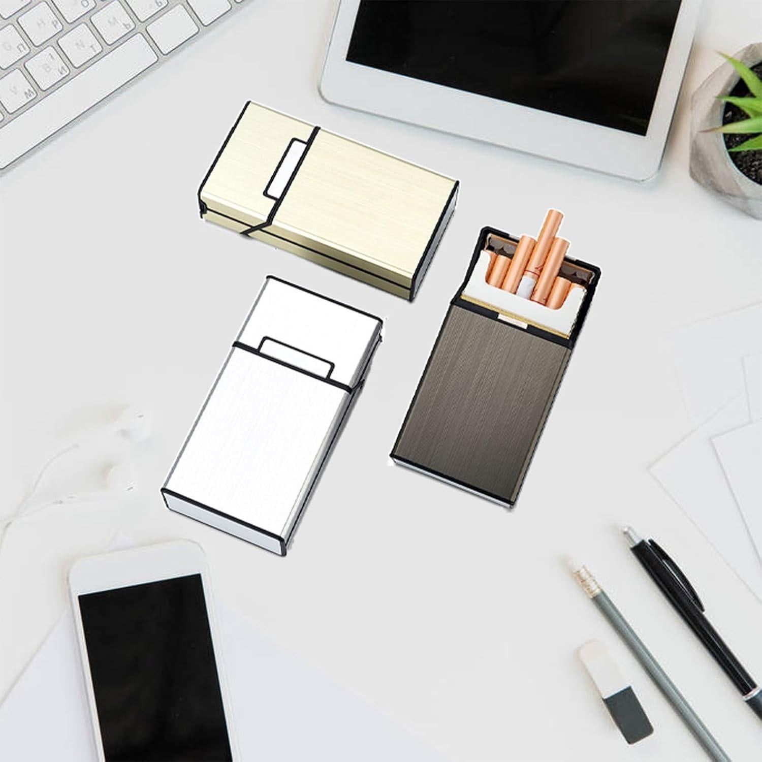 Estuche para Cigarrillos YiokJiar con Encendedor Eléctrico 100mm