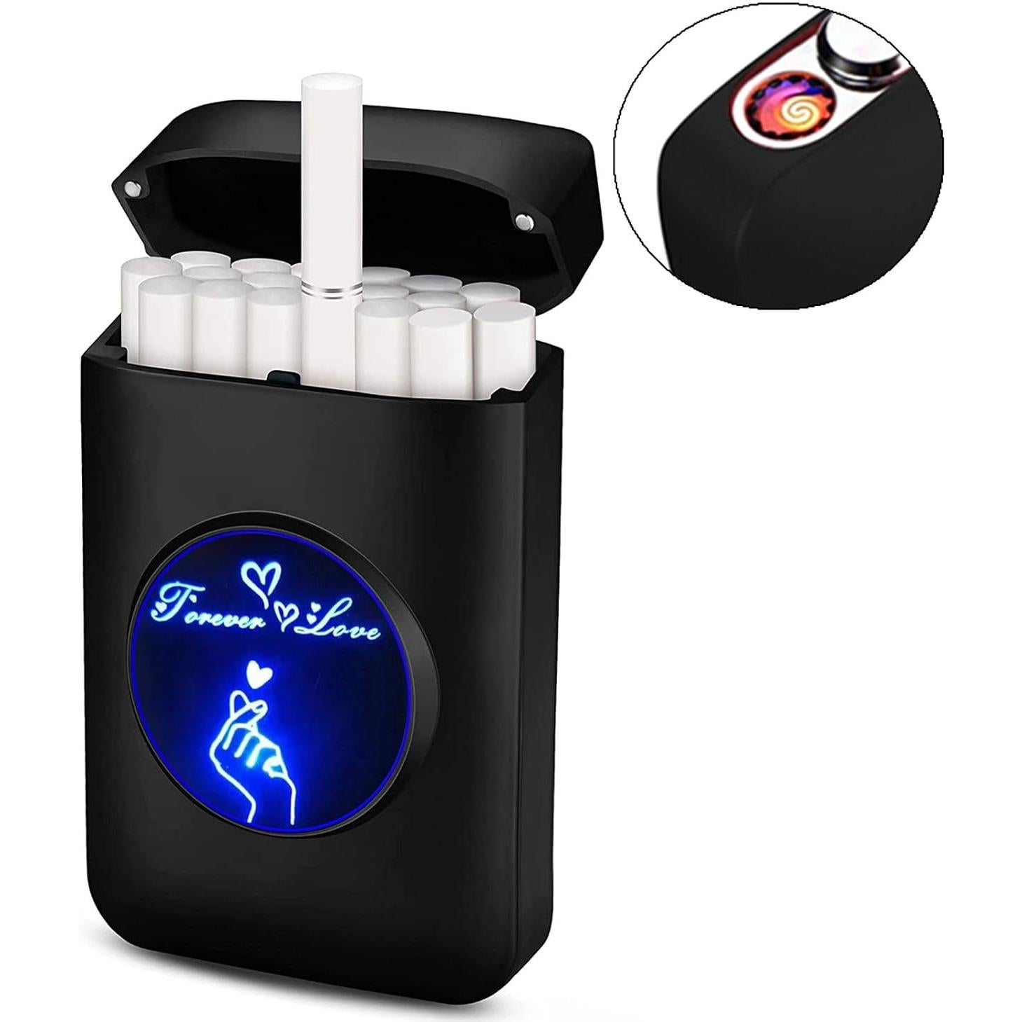 Estuche para Cigarrillos CKKC con Encendedor USB Recargable