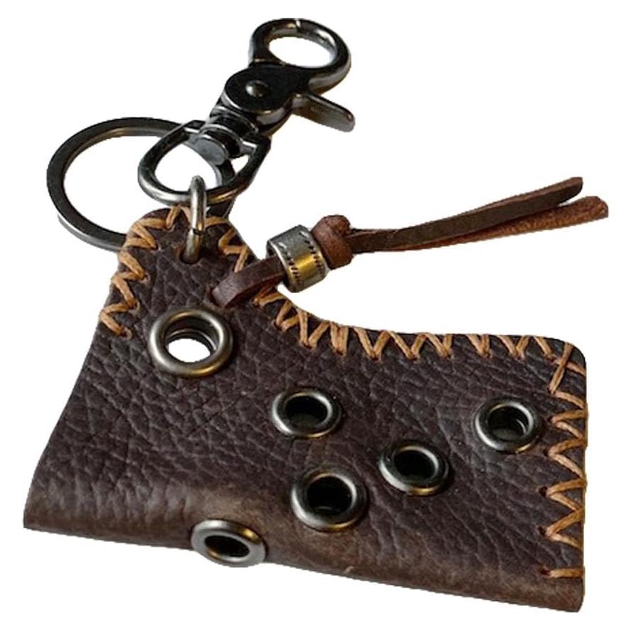 Funda de Cuero Genuino para Encendedor Bic con Llavero WJXFHTD