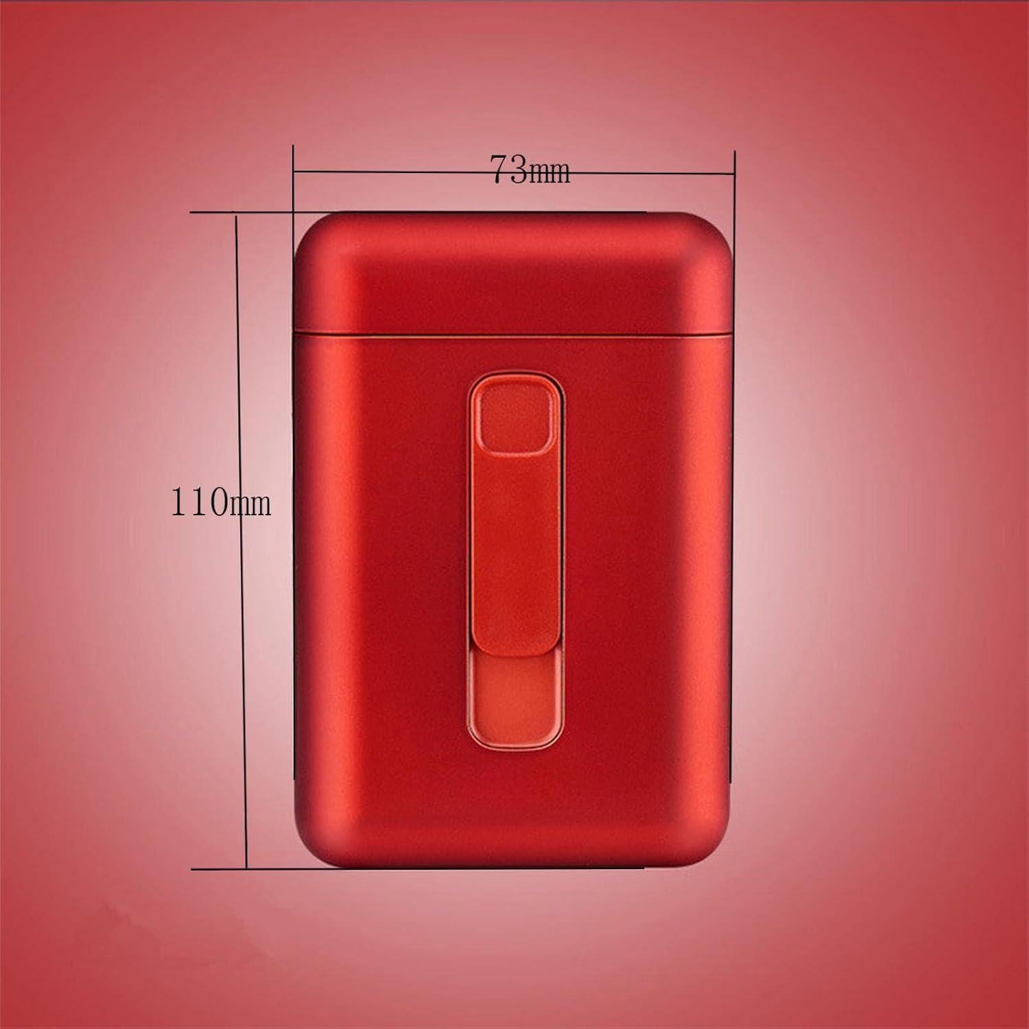 Estuche para Cigarrillos con Encendedor Eléctrico Rojo 2 en 1