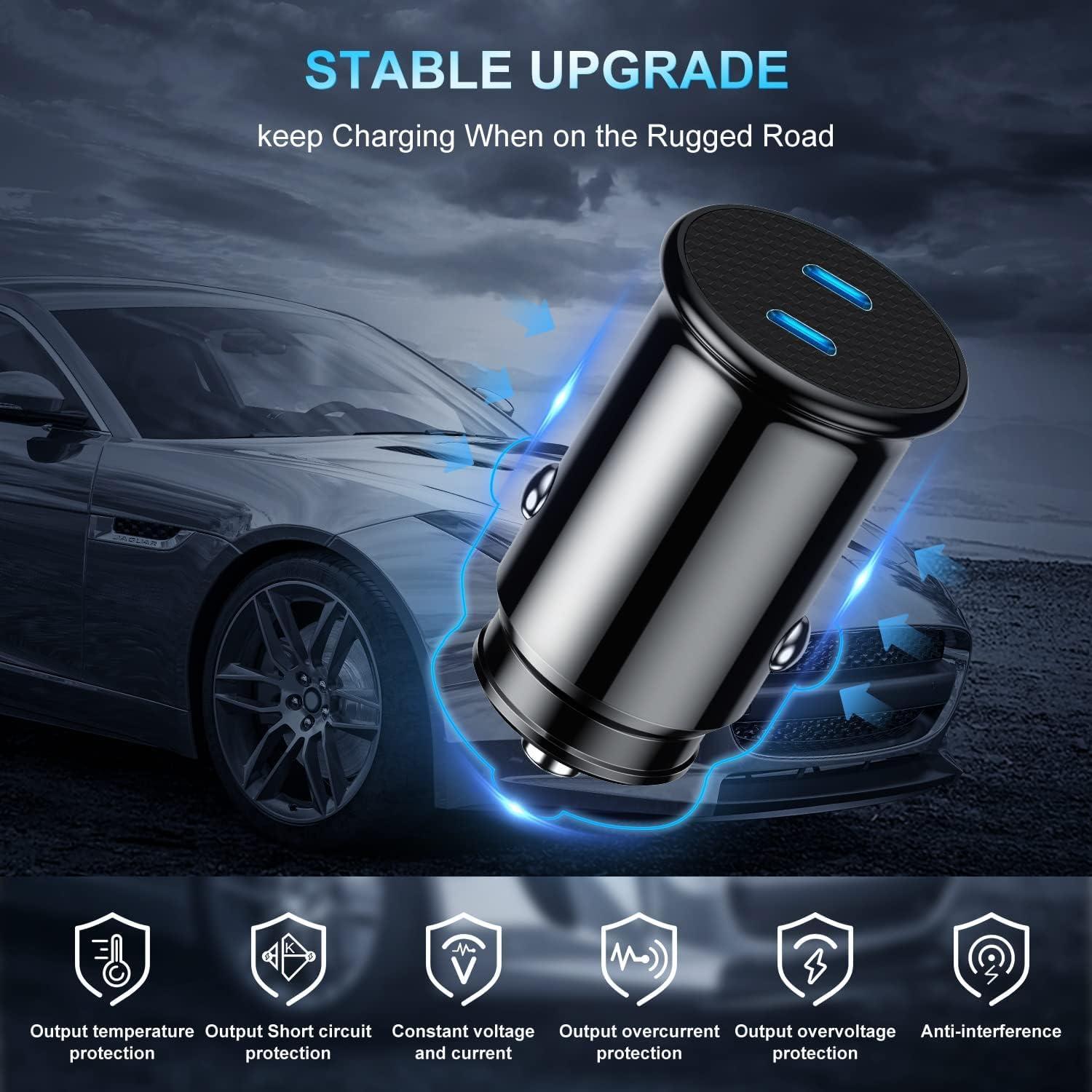 Cargador USB C para coche Shenzhen ZYH-C26 con cable 3 pies