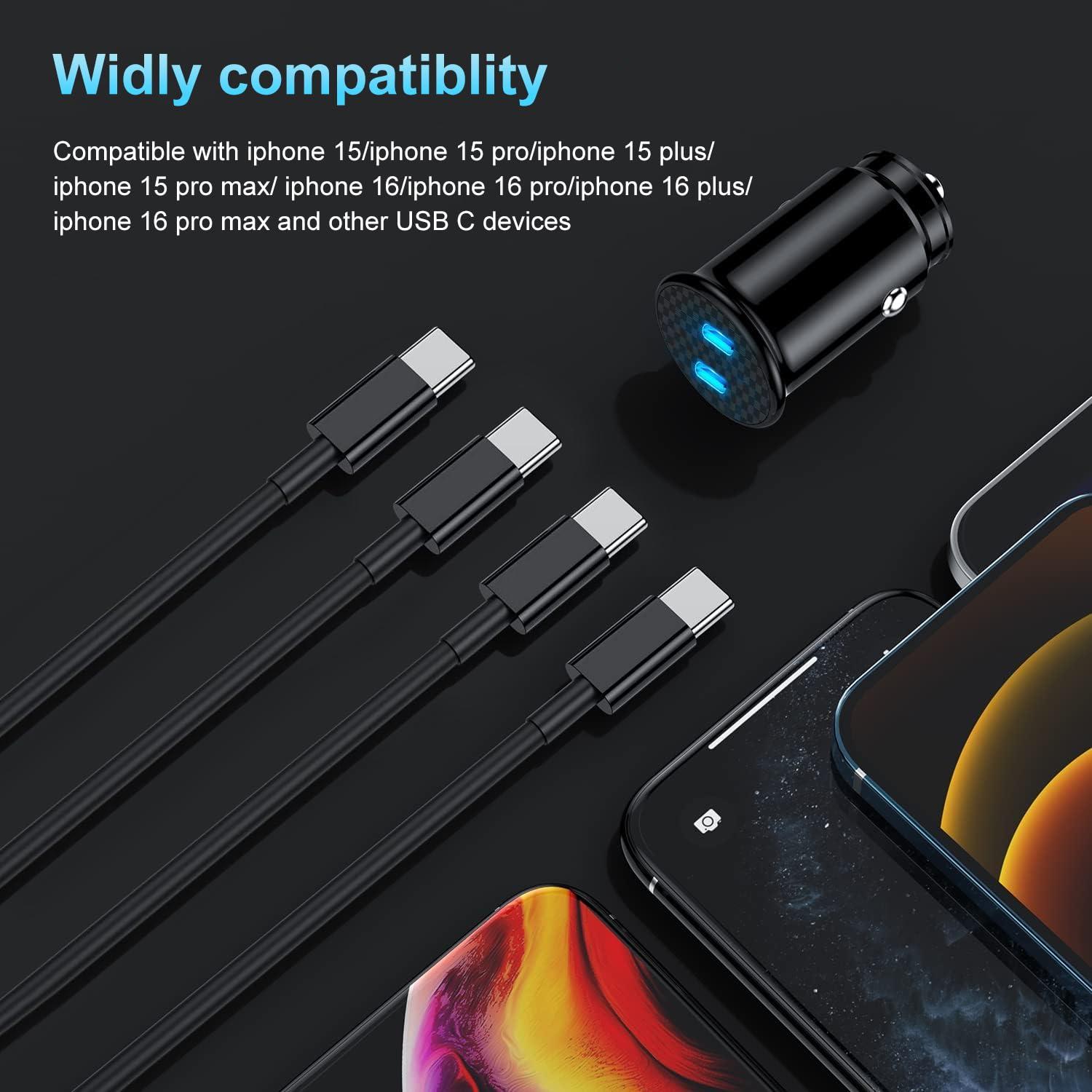 Cargador USB C para coche Shenzhen ZYH-C26 con cable 3 pies