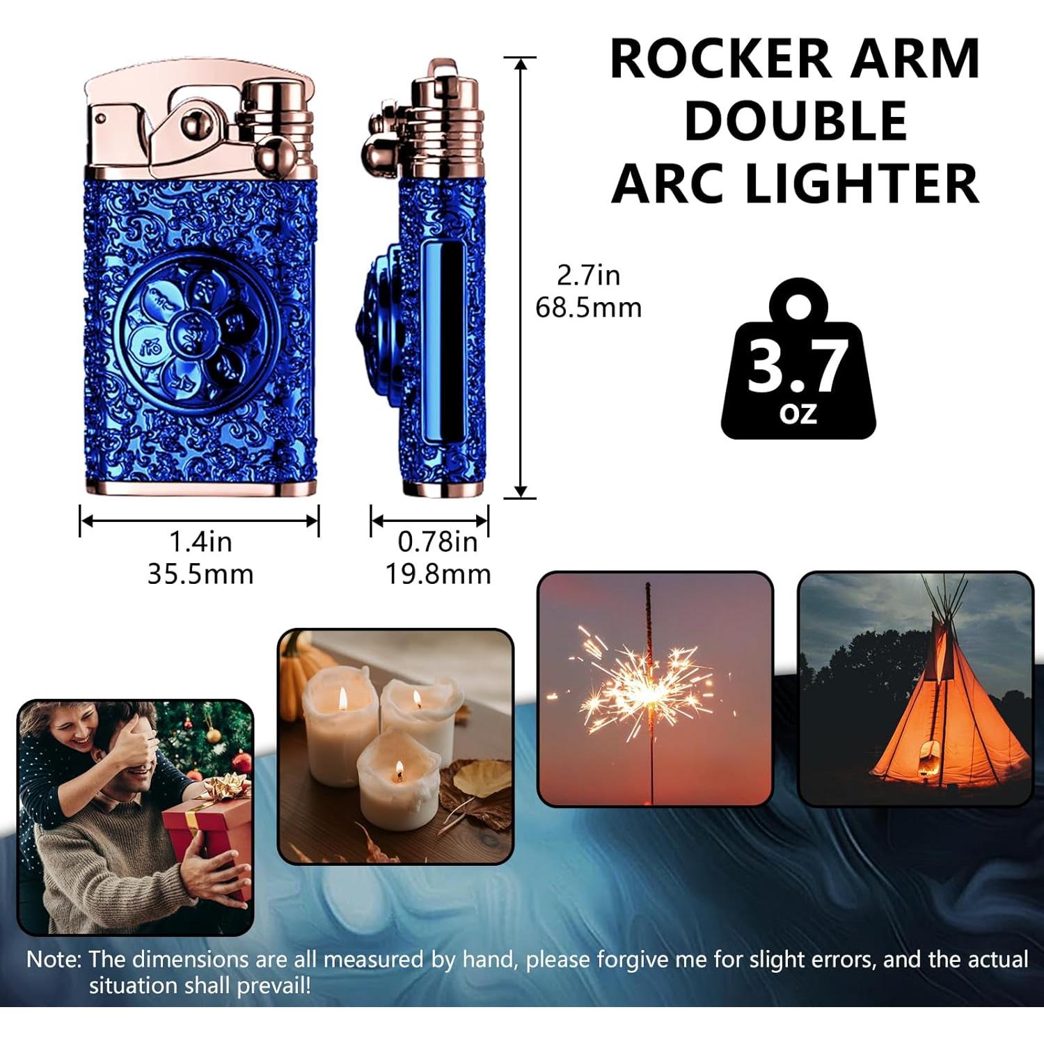 Encendedor Eléctrico TIKIUKI Azul Recargable USB a Prueba de Viento