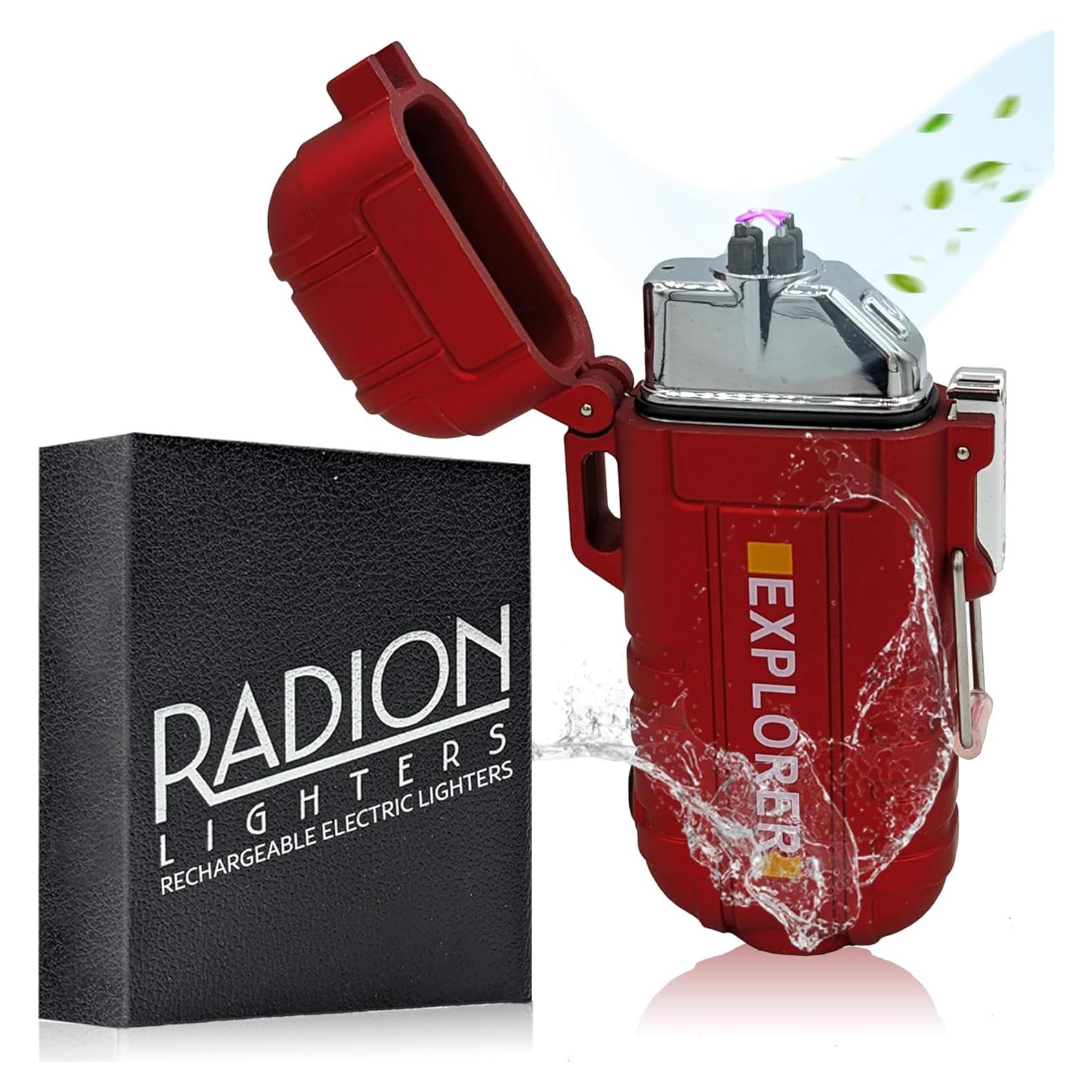 Encendedor Eléctrico Doble Arco Radion Rojo Recargable USB