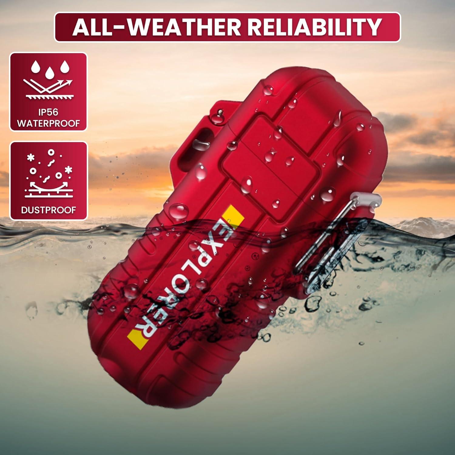 Encendedor Eléctrico Doble Arco Radion Rojo Recargable USB