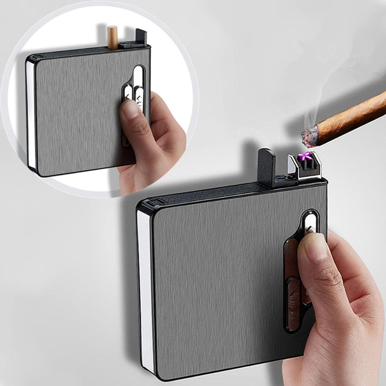 Estuche para Cigarrillos con Encendedor Doble Arco USB KKKC