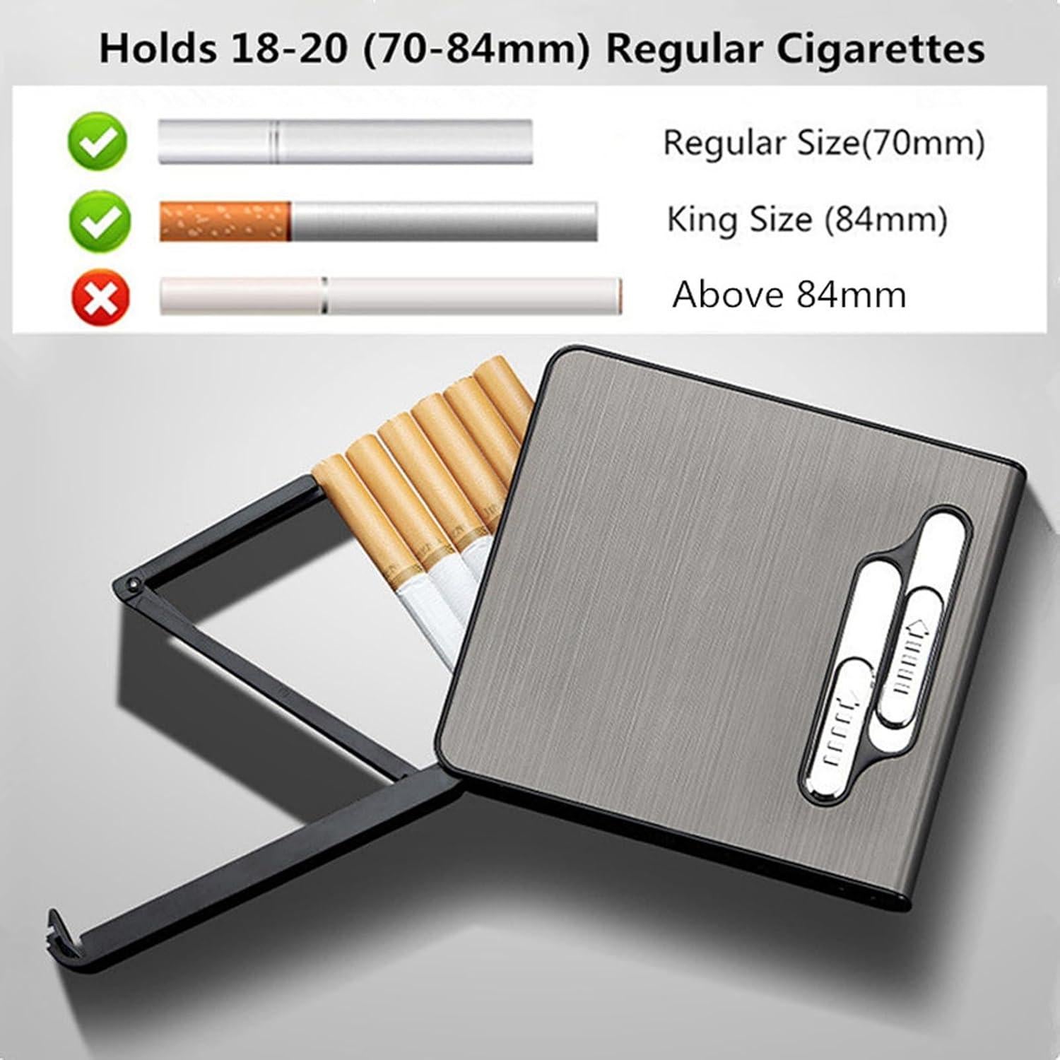 Estuche para Cigarrillos con Encendedor Doble Arco USB KKKC