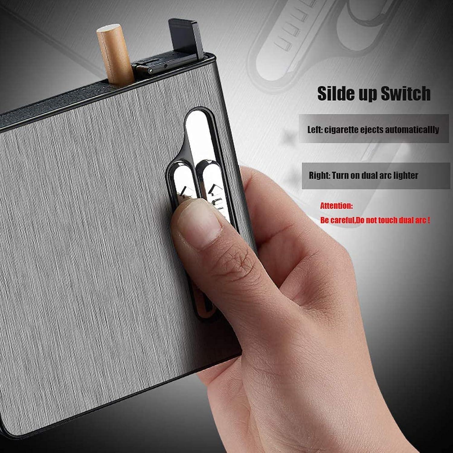 Estuche para Cigarrillos con Encendedor Doble Arco USB KKKC