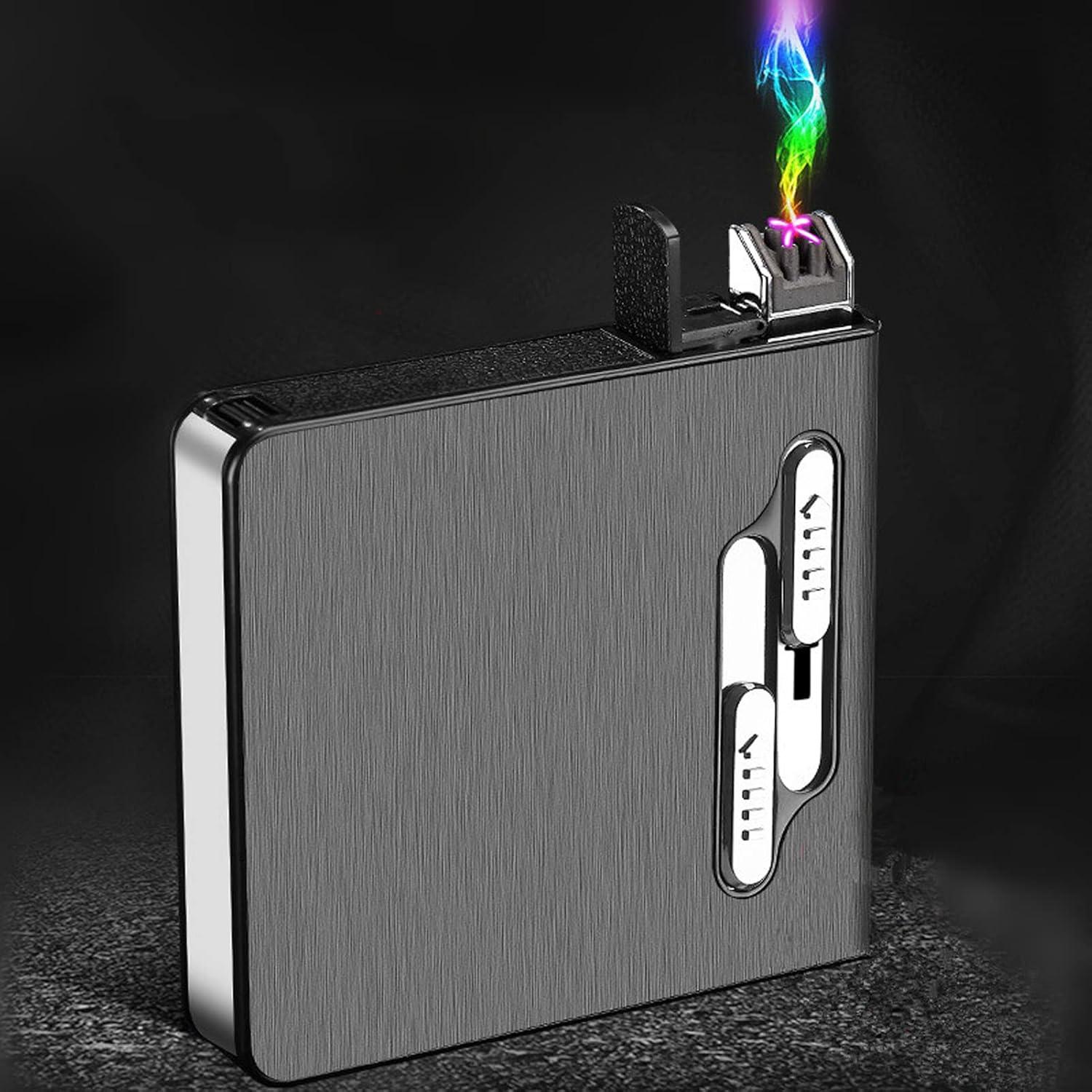 Estuche para Cigarrillos con Encendedor Doble Arco USB KKKC