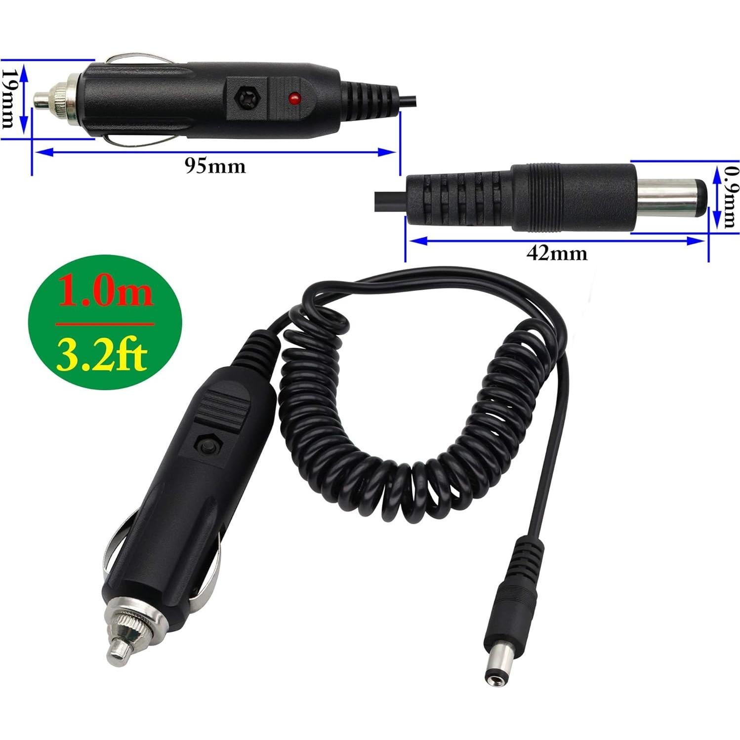 Adaptador Cargador 12V zdyCGTime con Conector 2.1mm y Fusible