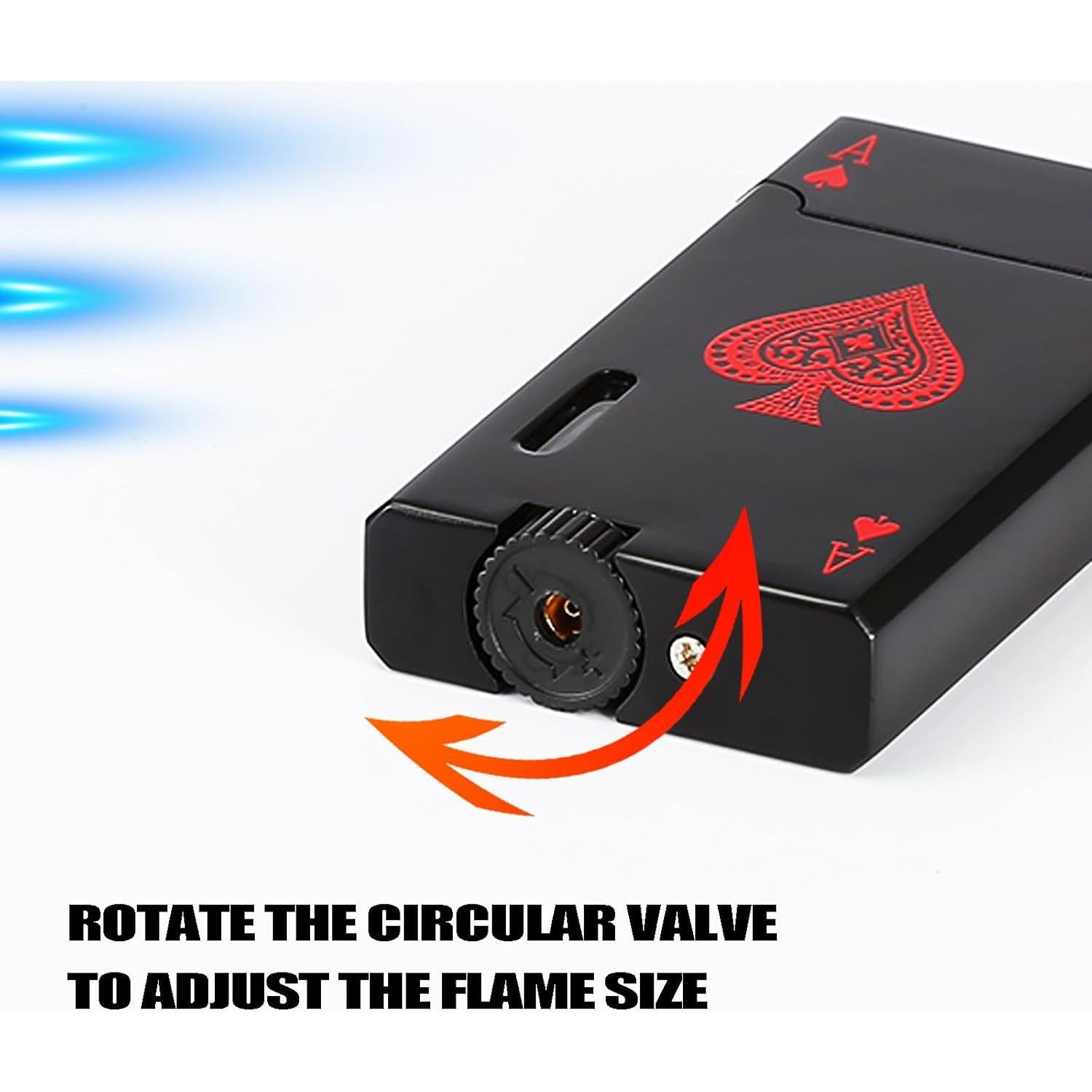 Encendedor de Butano CFTGET Doble Llama Recargable Negro/Blanco