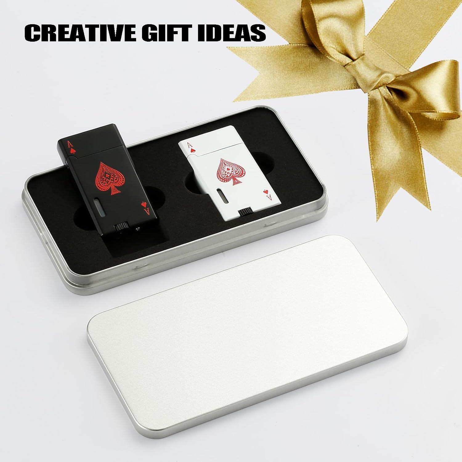 Encendedor de Butano CFTGET Doble Llama Recargable Negro/Blanco