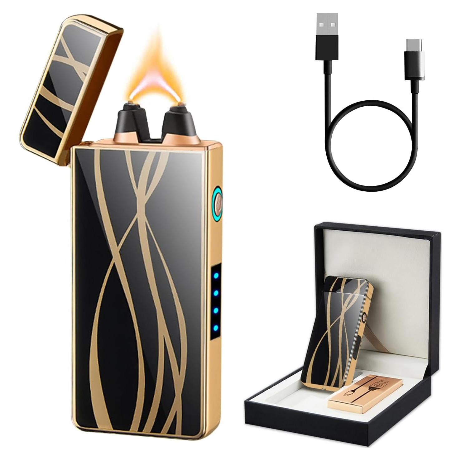 Encendedor eléctrico recargable TIKIUKI arco plasma a prueba de viento