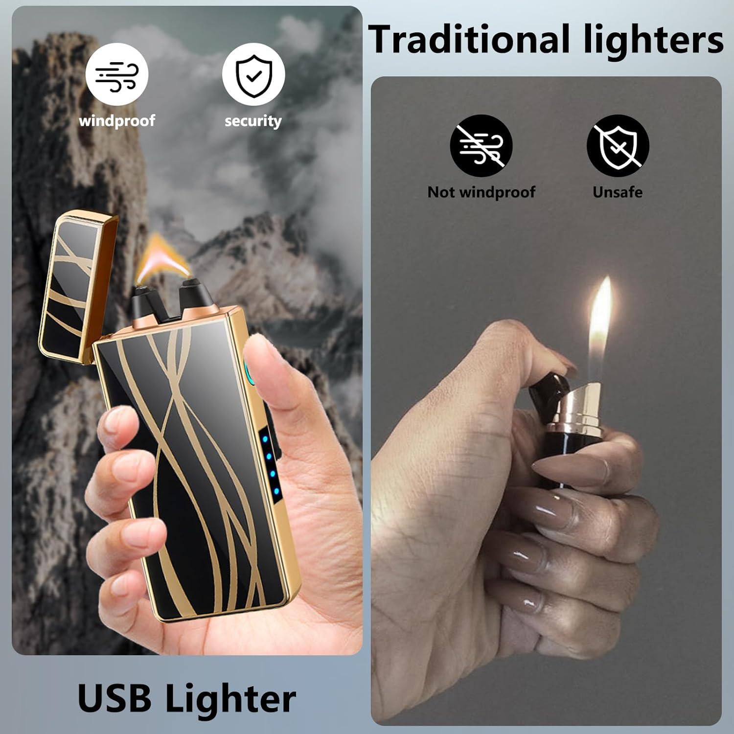 Encendedor eléctrico recargable TIKIUKI arco plasma a prueba de viento