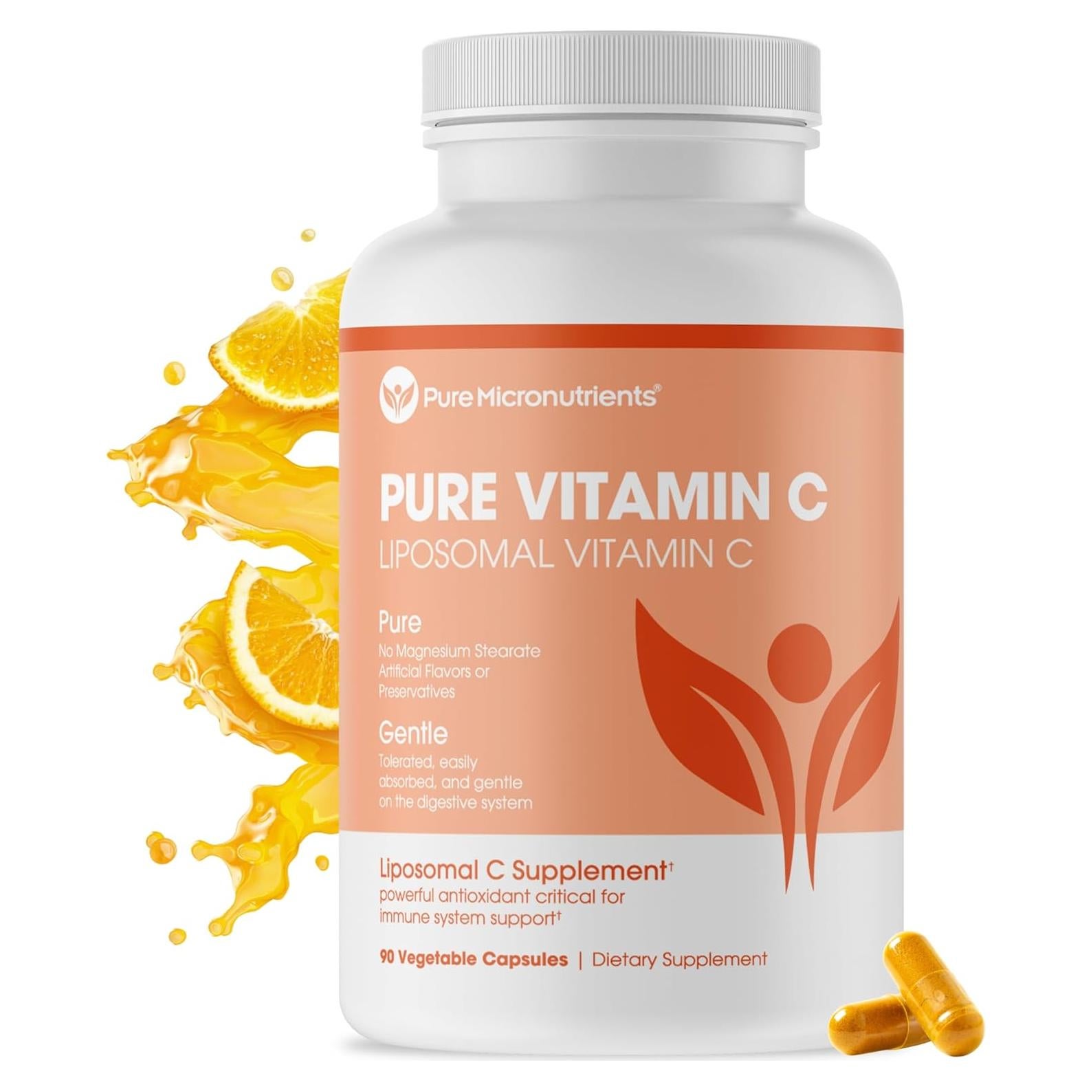 Vitaminas Liposomales Puras de Vitamina C - 90 Cápsulas - Alta Absorción