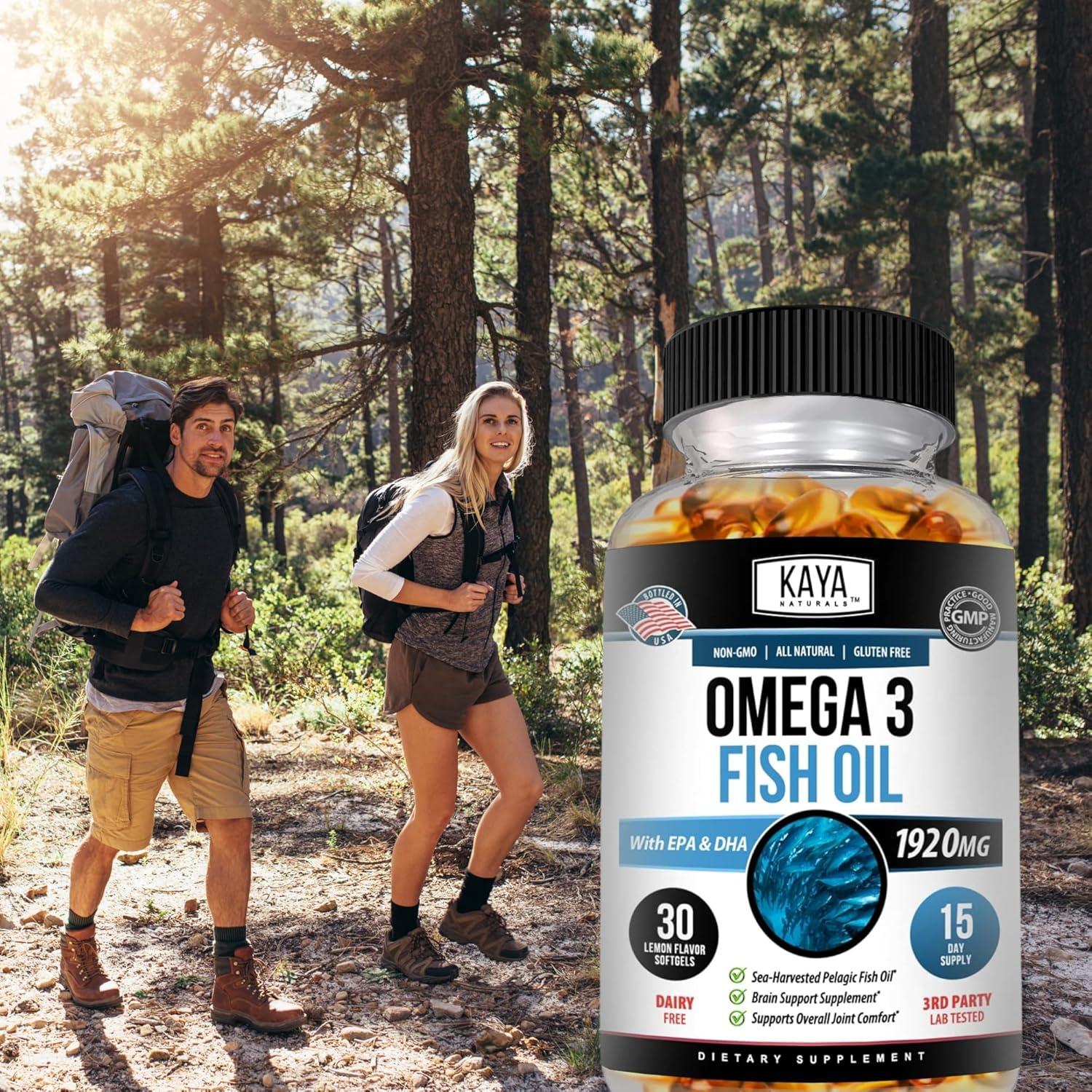 Suplemento Omega 3 Kaya Naturals - Aceite de Pescado 30 Cápsulas
