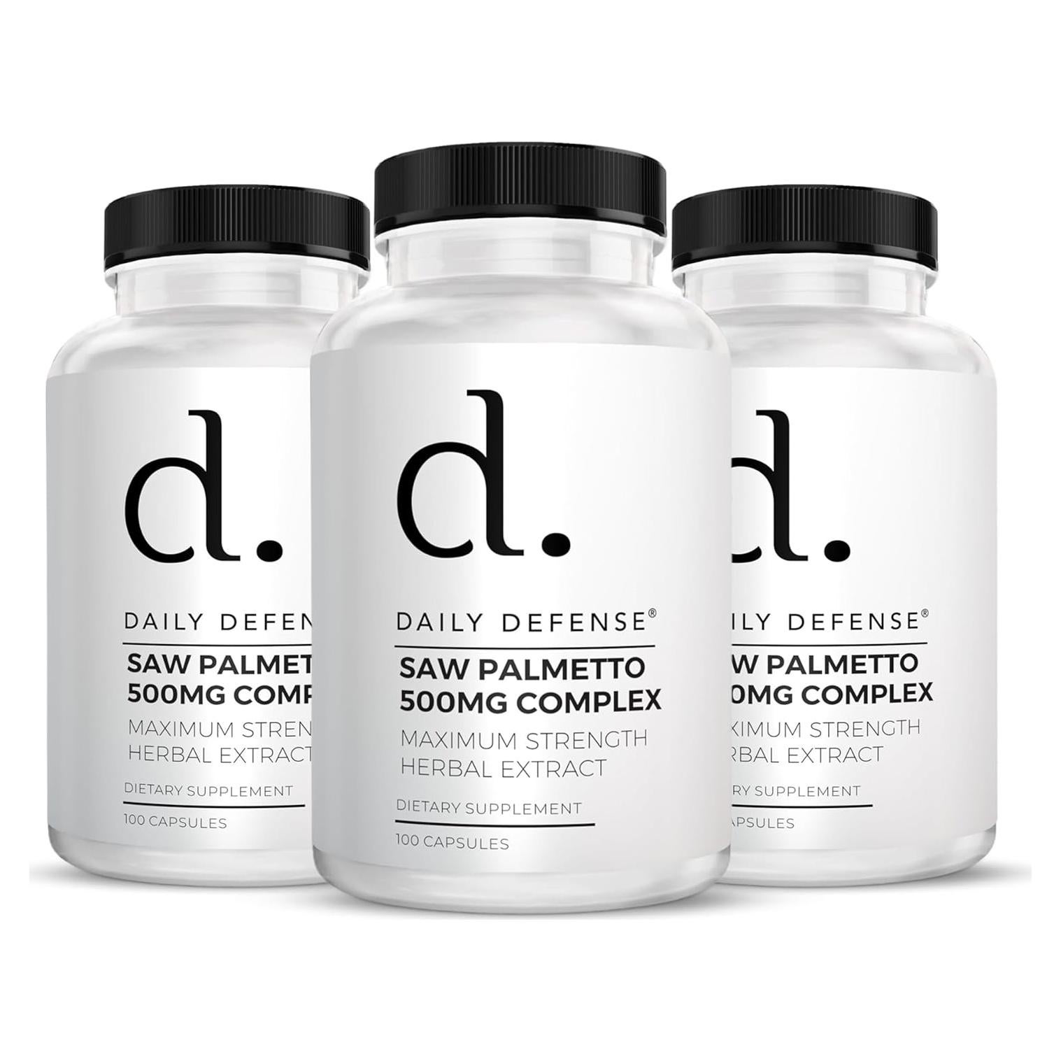 Suplemento de Saw Palmetto Daily Defense 300 Cápsulas 500mg