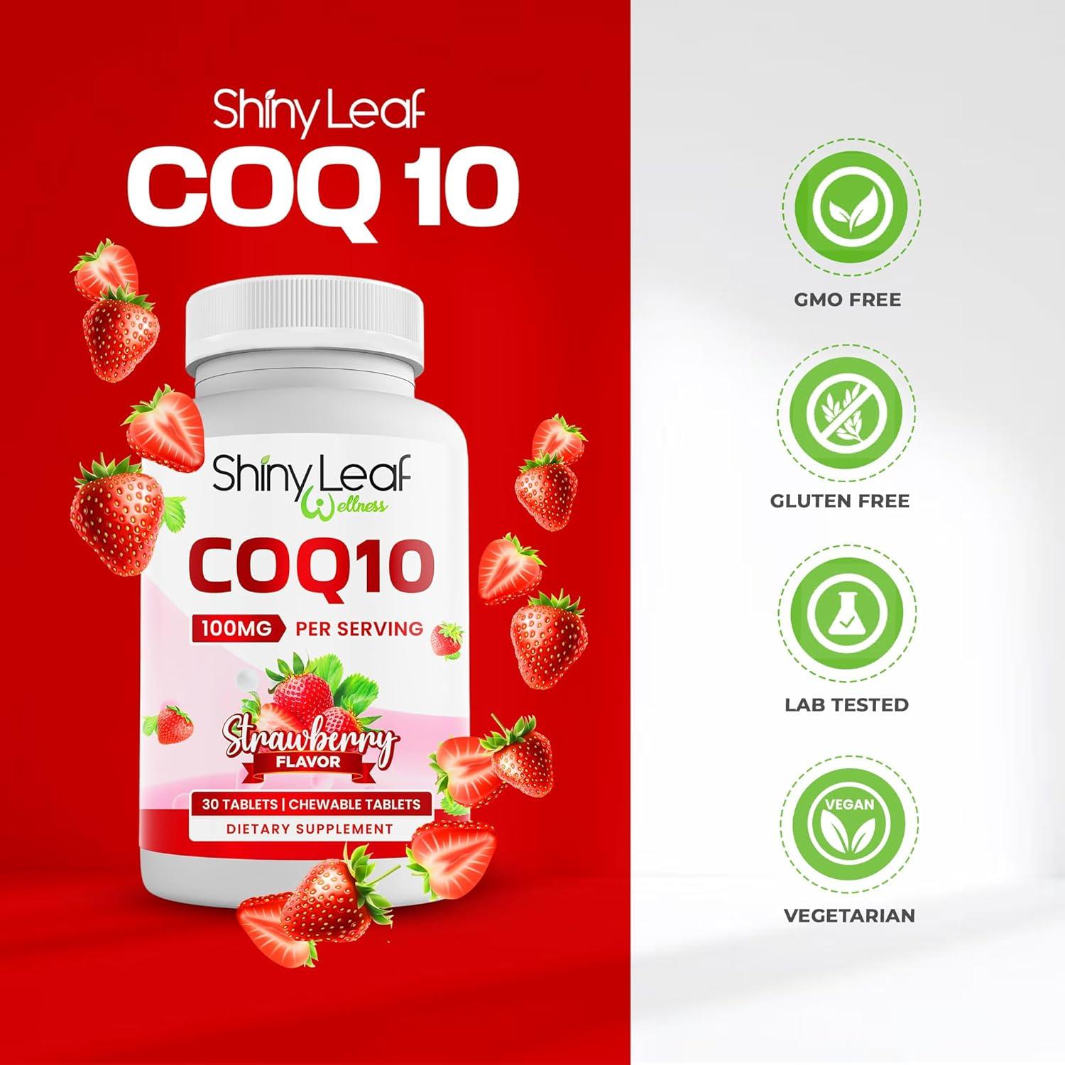 Suplemento CoQ10 Masticable Shiny Leaf 100mg - 30 Tabletas