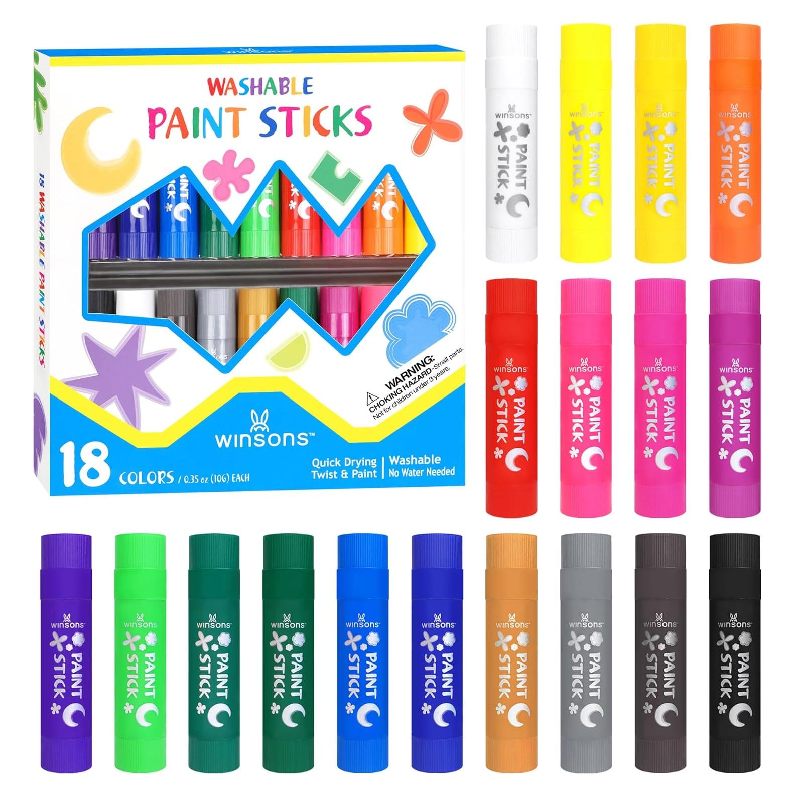 Barras de Pintura Tempera WINSONS 18 Colores Lavables