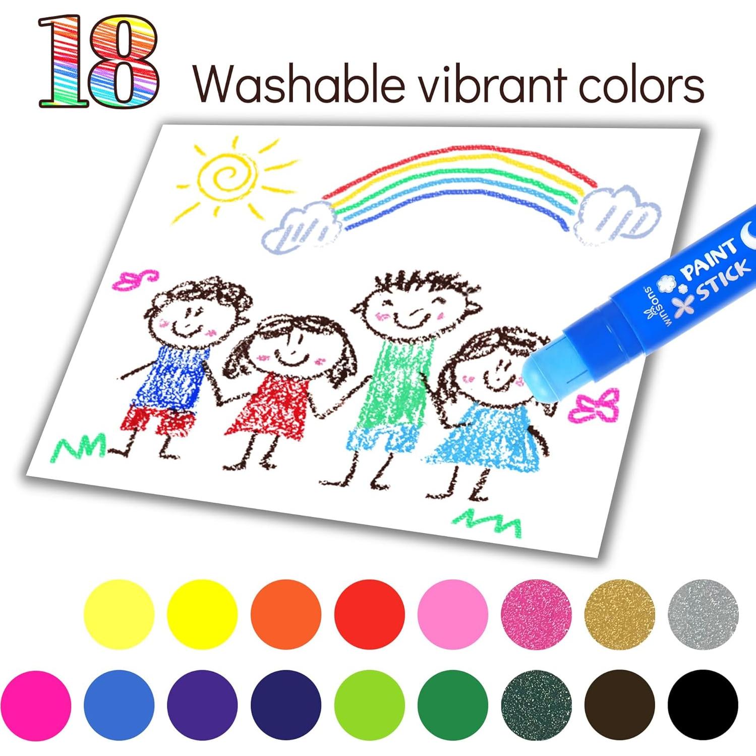 Barras de Pintura Tempera WINSONS 18 Colores Lavables