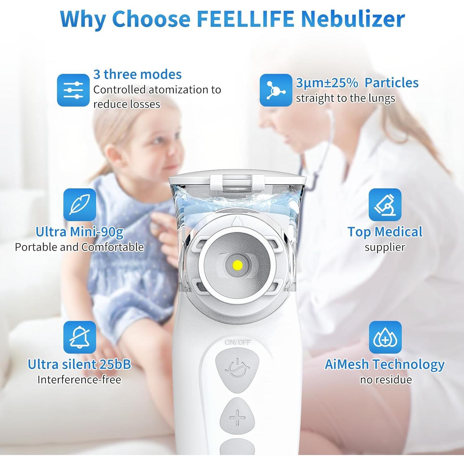 Nebulizador Portátil PURAX para Adultos y Niños - Silencioso y Recargable