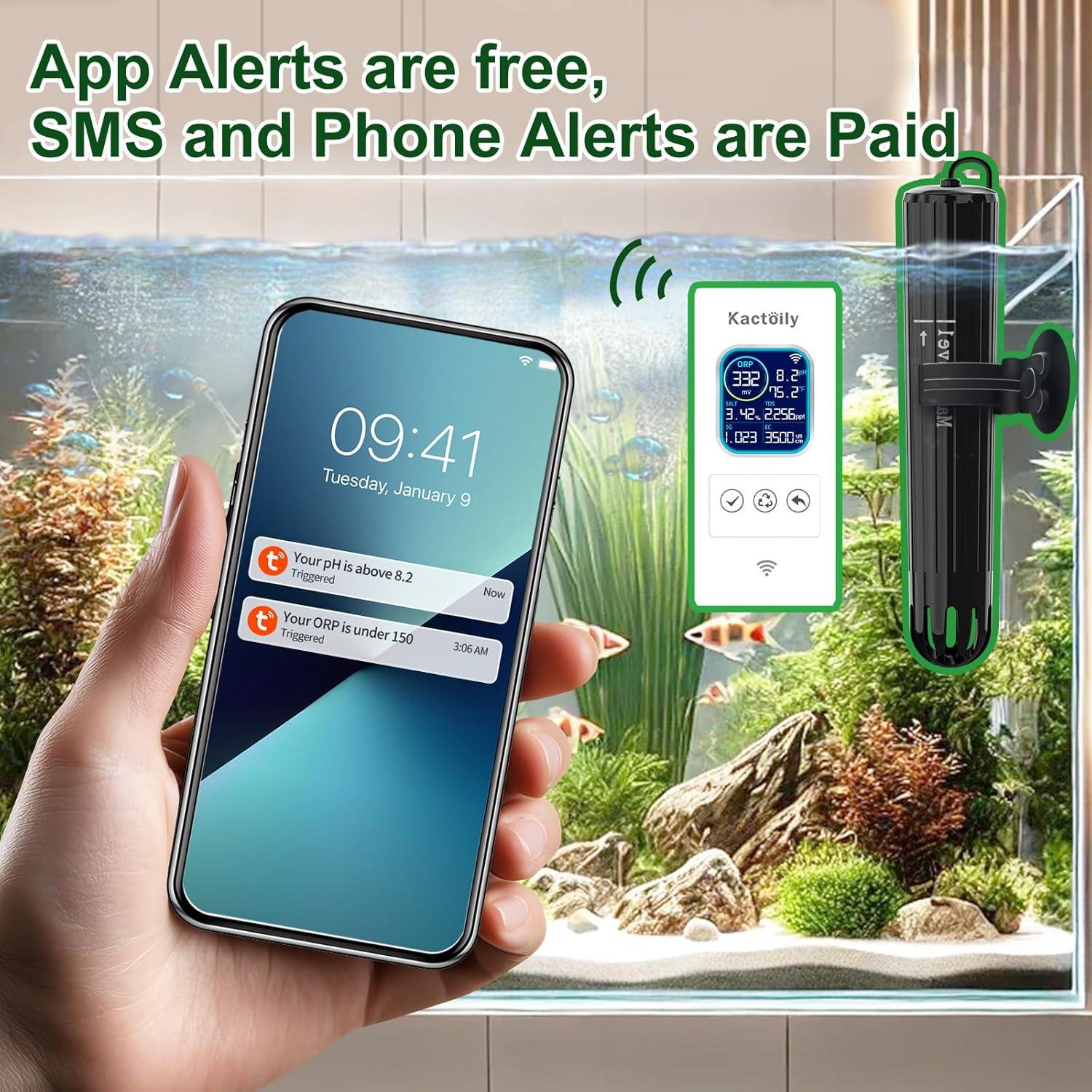 Monitor de Agua Inteligente Kactoily KY-YGWIFI-07-01US pH Salinidad TDS Temp