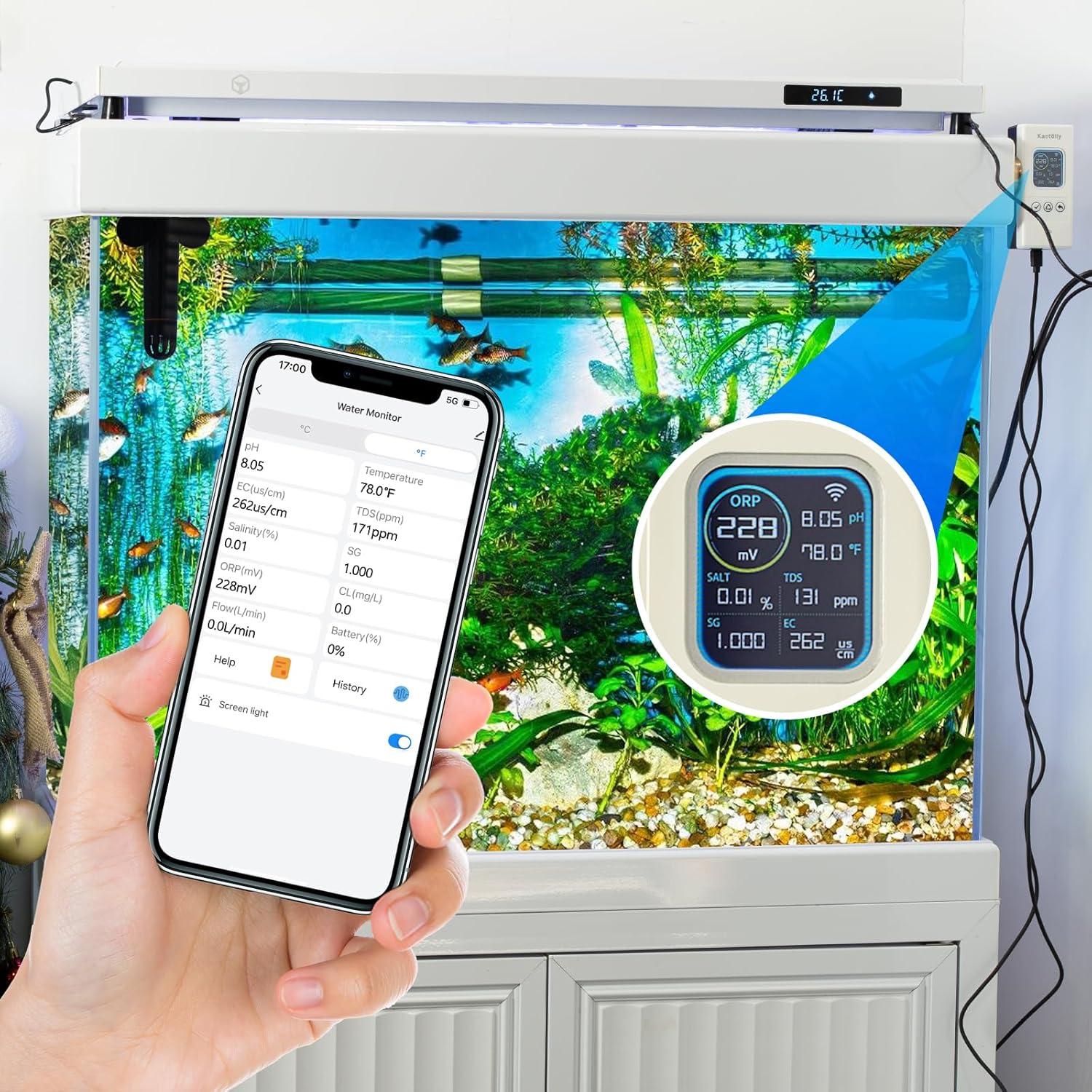 Monitor de Agua Inteligente Kactoily KY-YGWIFI-07-01US pH Salinidad TDS Temp