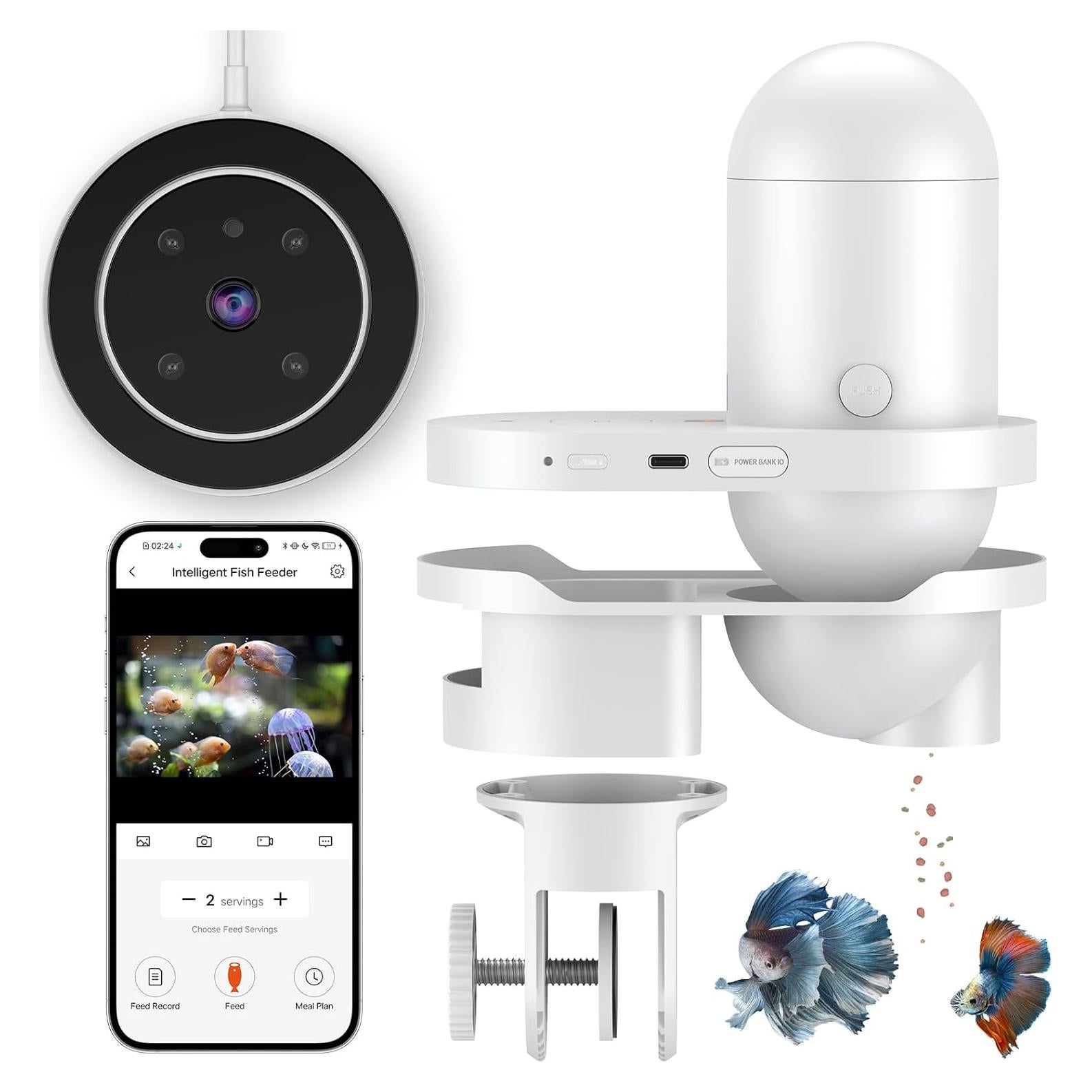 Dispensador Automático de Comida para Peces Pawfly 230 mL WiFi