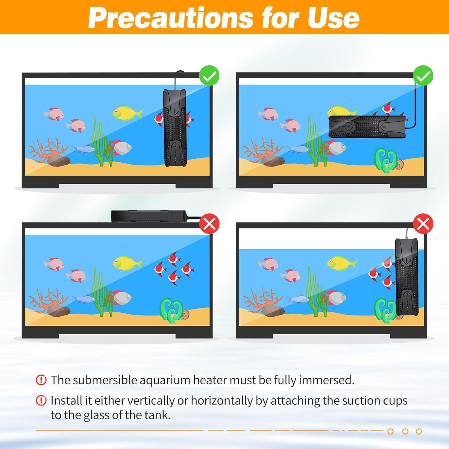 Calentador de Acuario MantaMaze 500W para 284-511 Litros