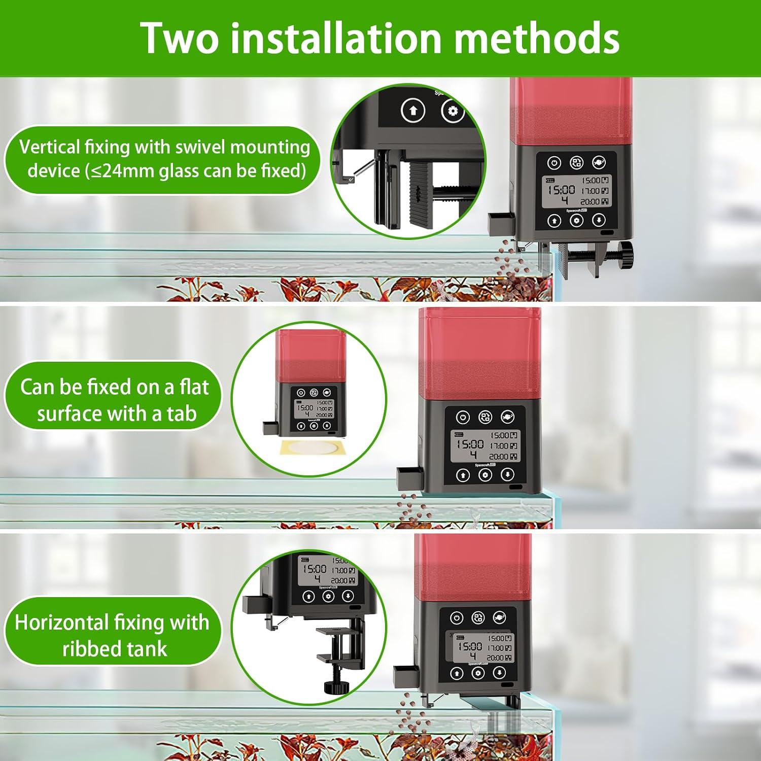 Comedero Automático para Peces ZWJBSGY 320ML LCD Rojo