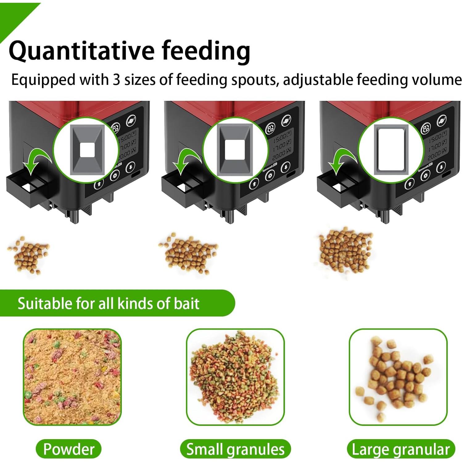 Comedero Automático para Peces ZWJBSGY 320ML LCD Rojo