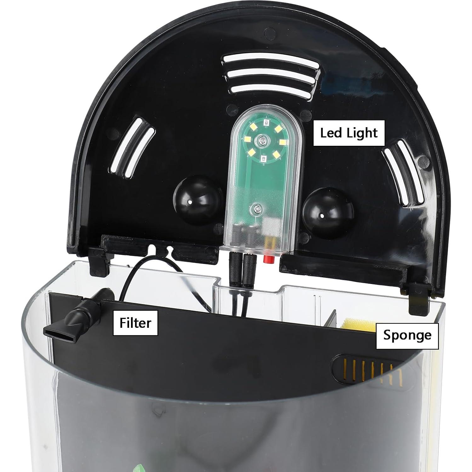 Acuario 4.5 Litros AQUANEAT con Luz LED y Filtro de Agua