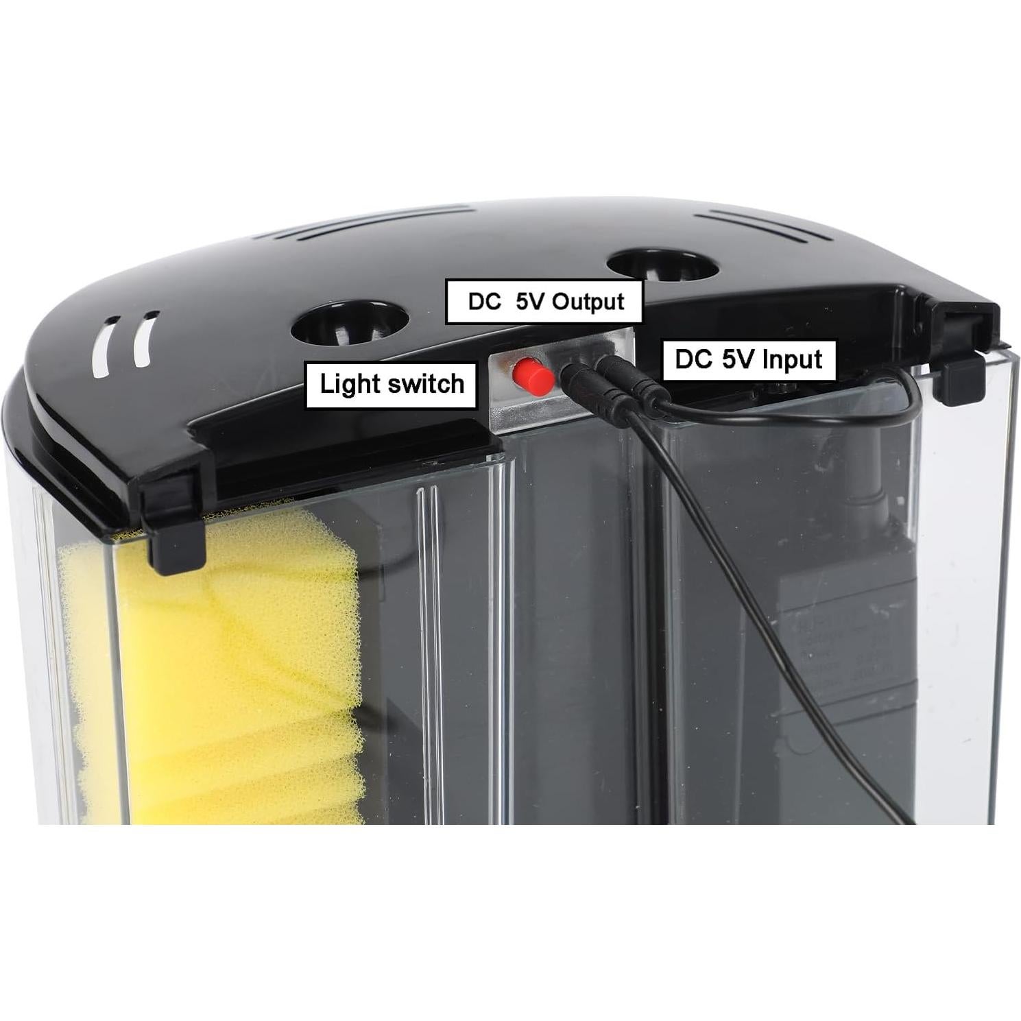 Acuario 4.5 Litros AQUANEAT con Luz LED y Filtro de Agua