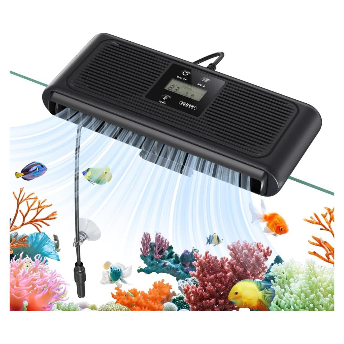 Ventilador Enfriador de Acuario PAIZOO con Sonda y LCD 6.4W