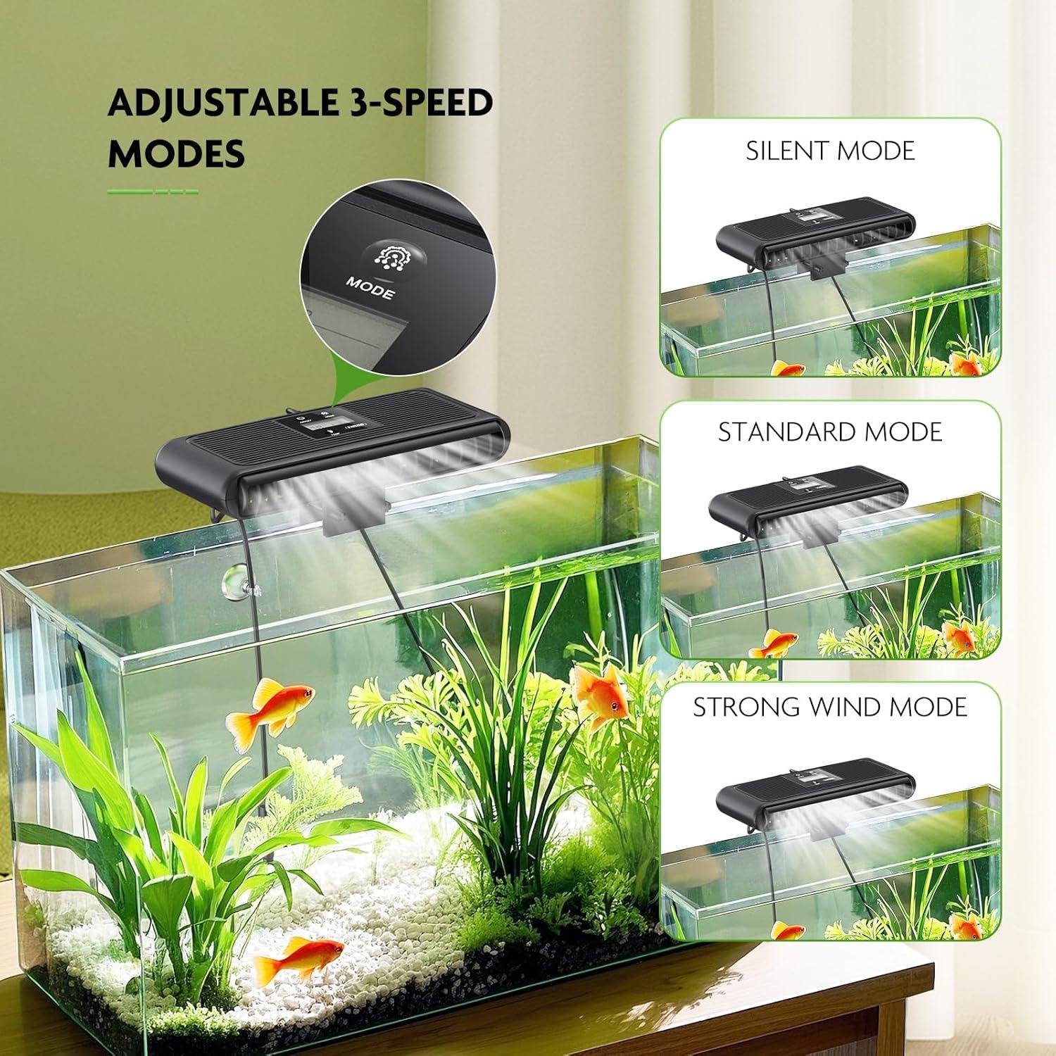Ventilador Enfriador de Acuario PAIZOO con Sonda y LCD 6.4W