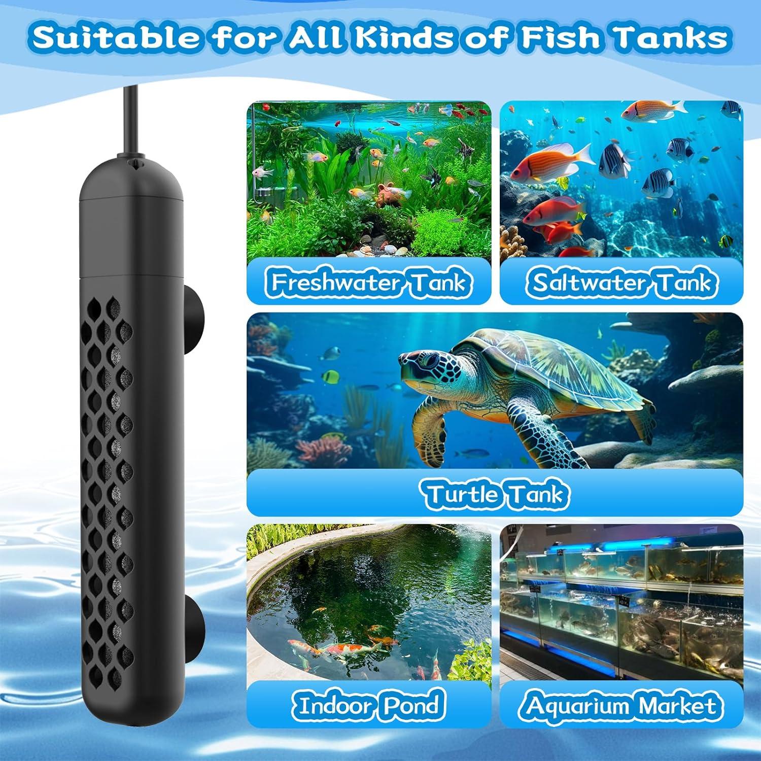 Calentador de Acuario HTSPPXT 500W Ajustable con Control LED