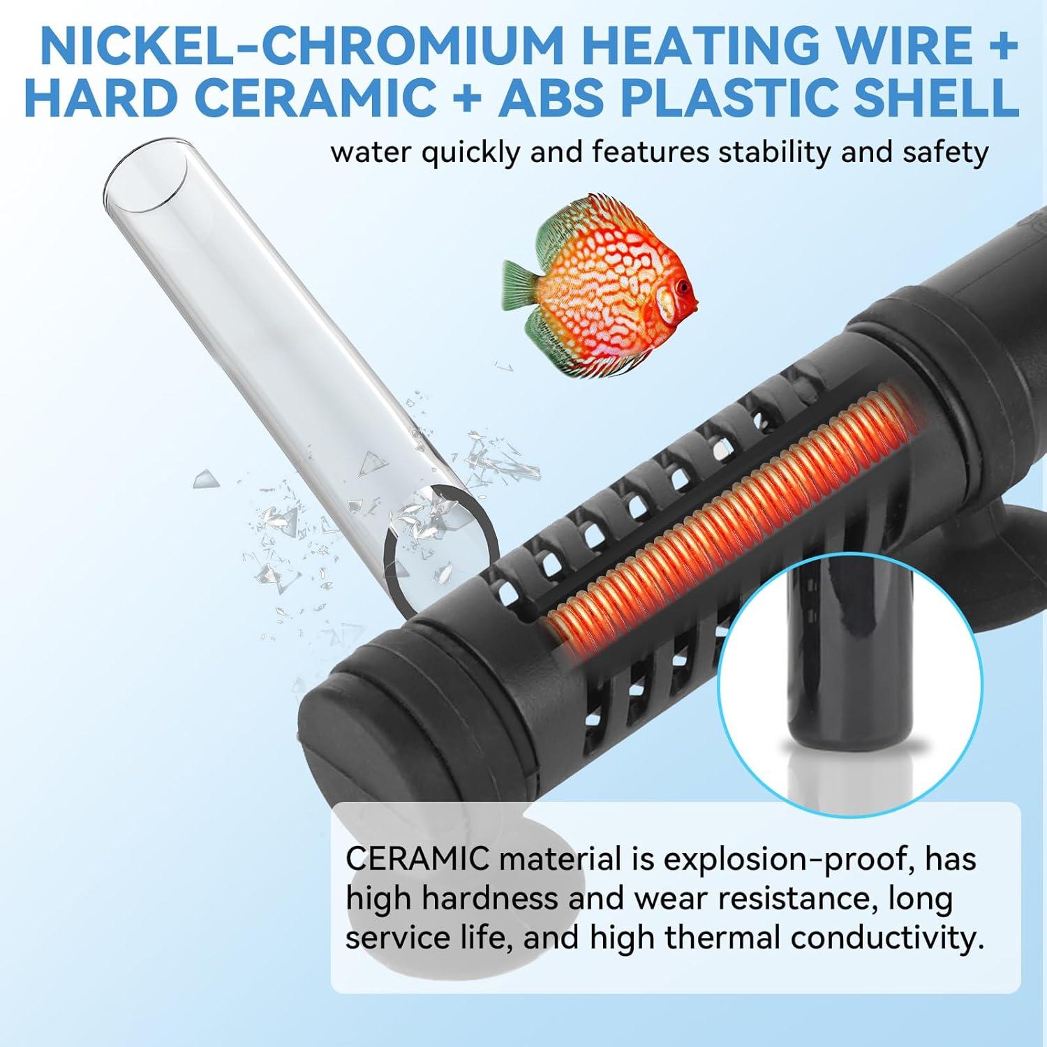 Calentador de Acuario Cerámico Hygger 50W para 11-38L