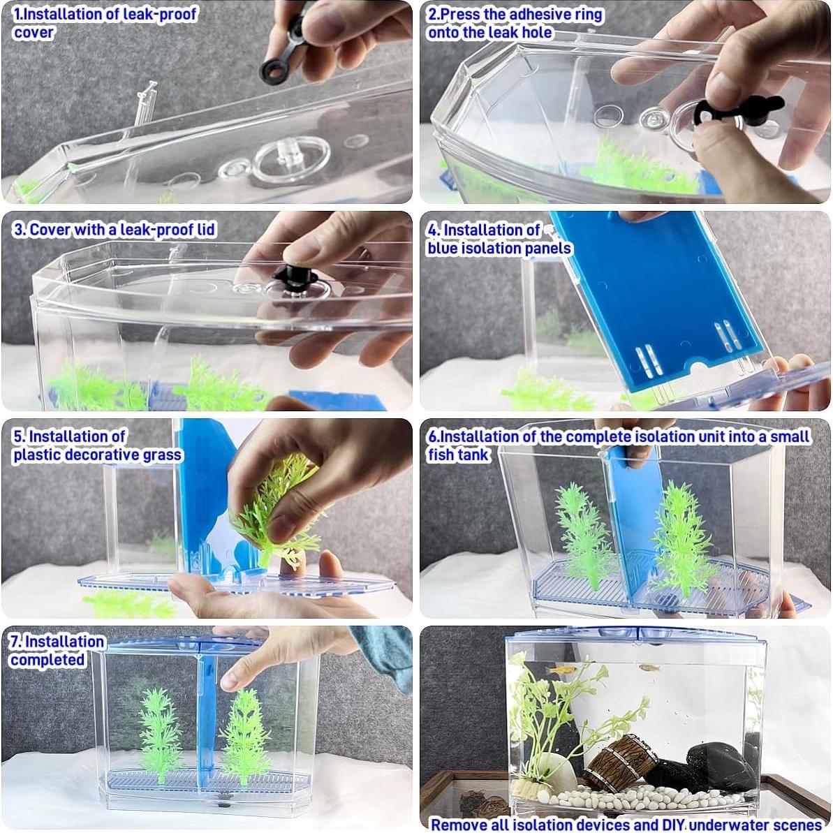 Mini Acuario Doble Compartimento Yobiisolut 0.76L Acrílico