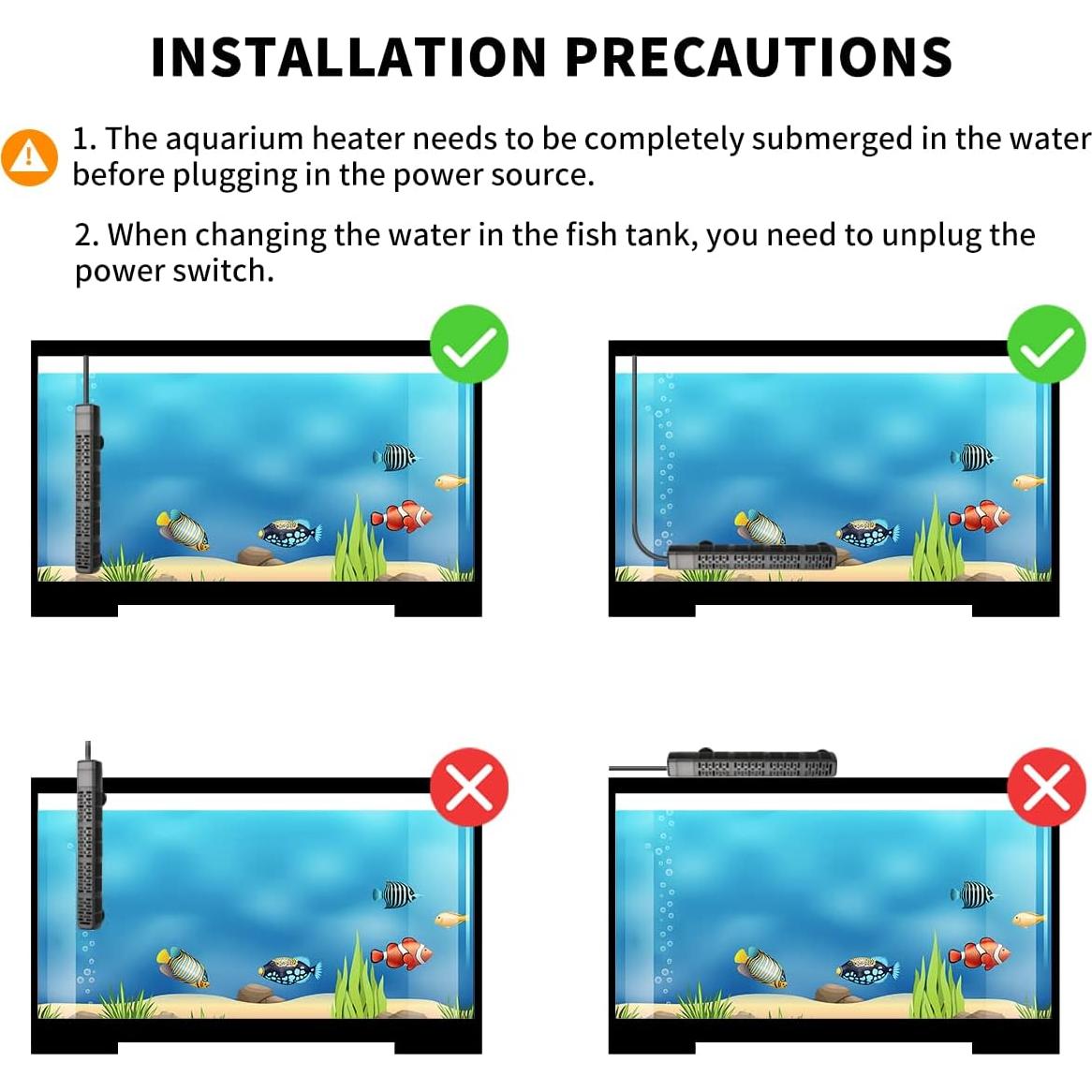 Calentador de Acuario HiTauing 300W Sumergible con Control Digital