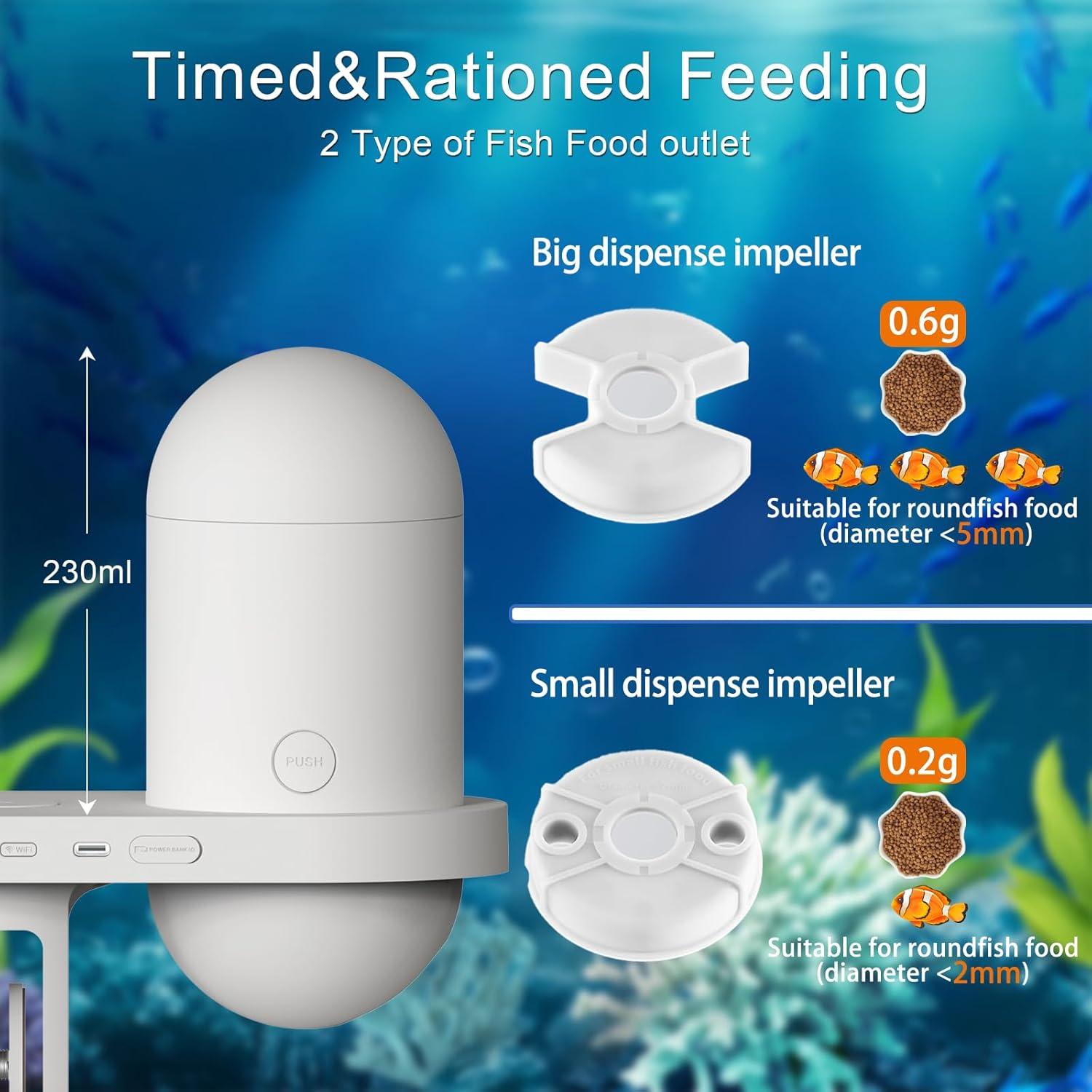 Comedero Automático para Peces BEUTFQL con Cámara HD 2K