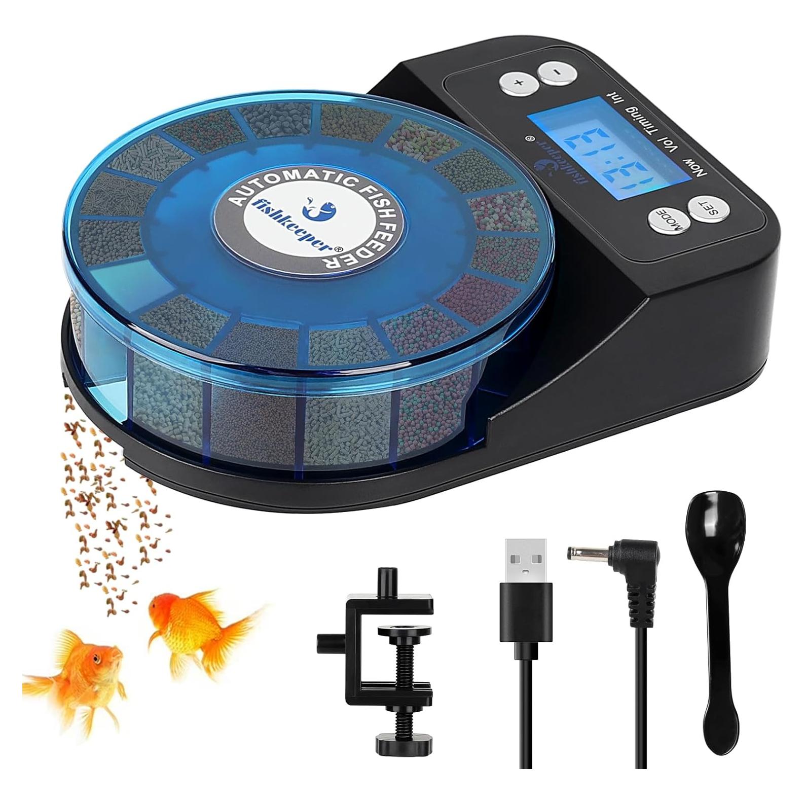 Alimentador Automático de Peces fishkeeper 2025 Recargable 380g