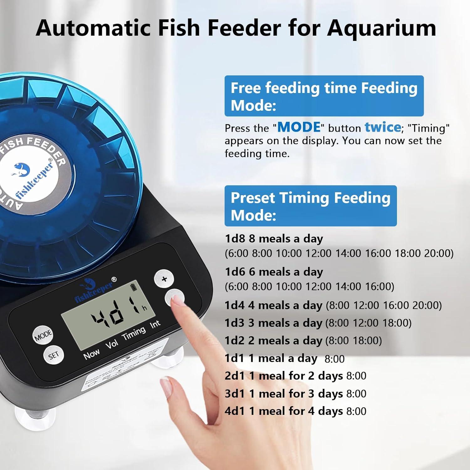 Alimentador Automático de Peces fishkeeper 2025 Recargable 380g
