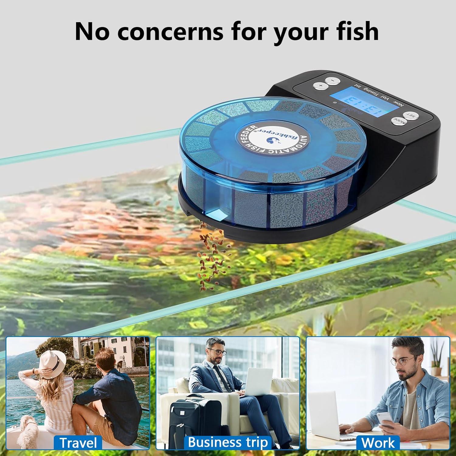 Alimentador Automático de Peces fishkeeper 2025 Recargable 380g